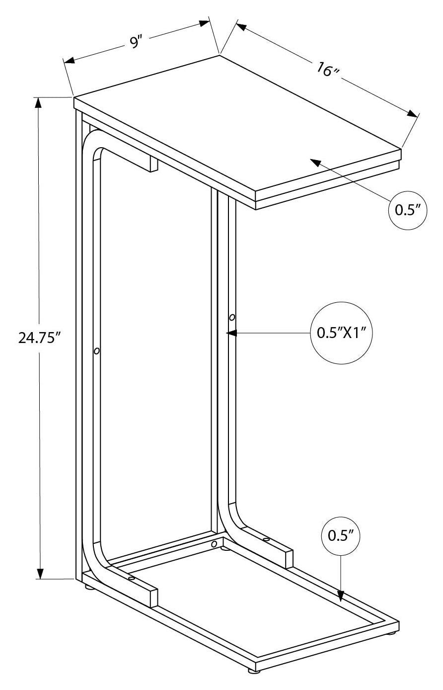TABLE DE CHEVET - 25"H / BLANC / METAL BLANC – I 3478.