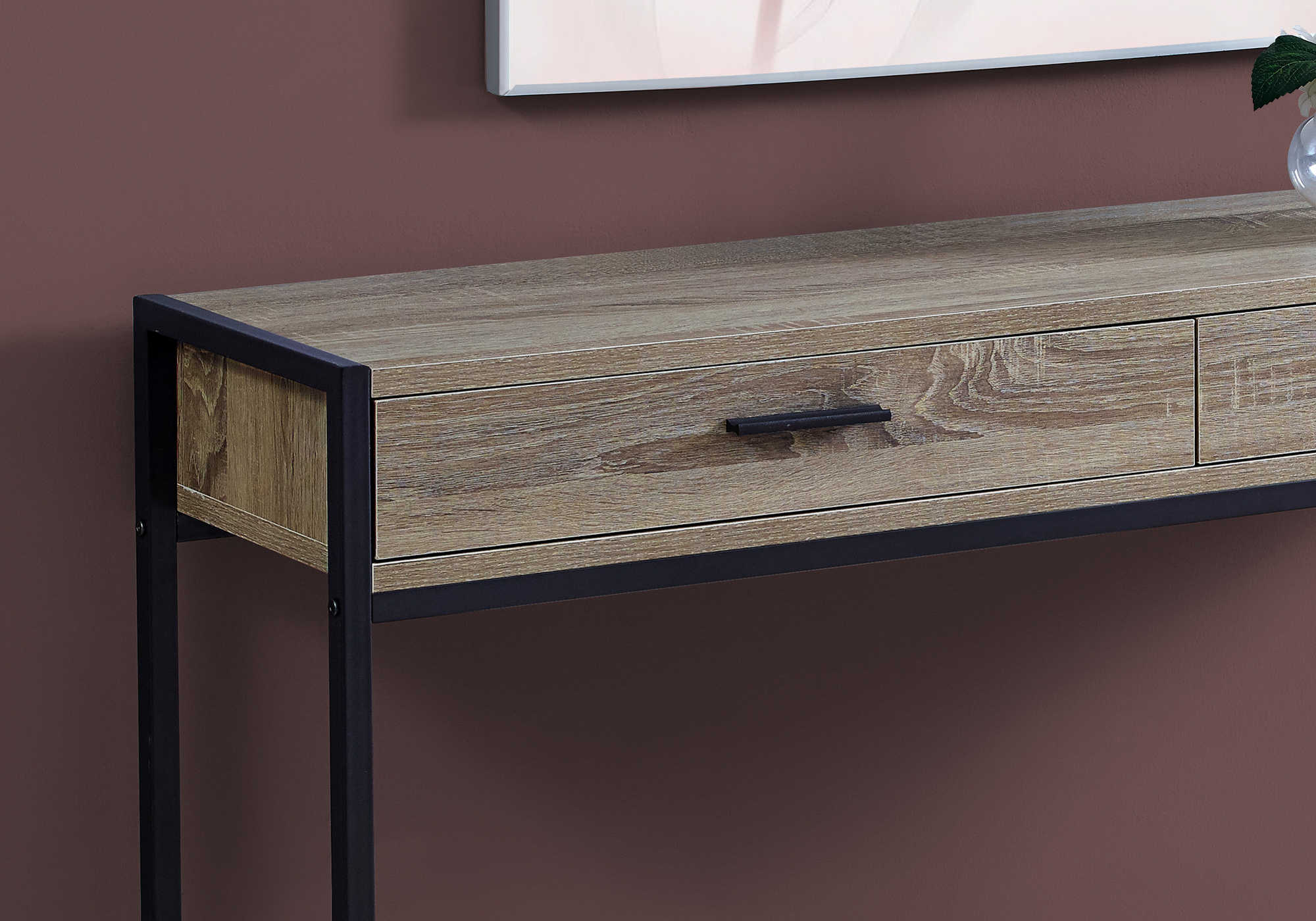 TABLE D'APPOINT - 48"L / CONSOLE D'ENTREE TAUPE FONCE – I 3511.