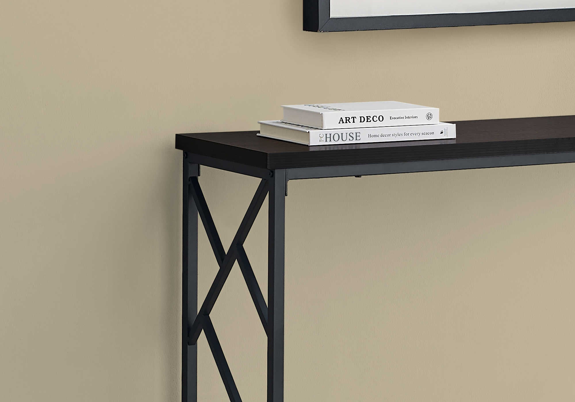 TABLE D'APPOINT - 44"L / CONSOLE D'ENTREE ESPRESSO / NOIR – I 3534.