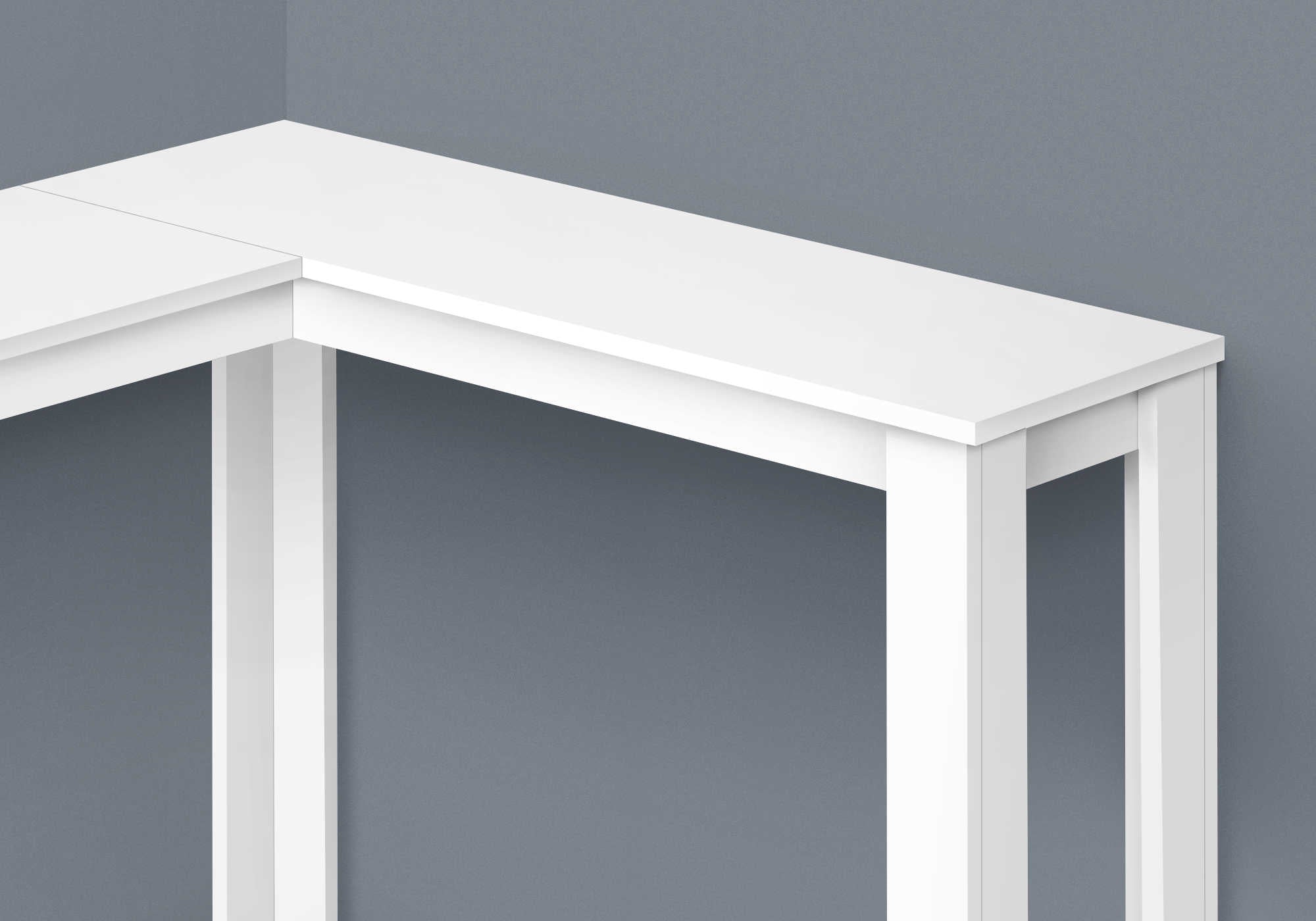 TABLE D'APPOINT - 48"L / CONSOLE DE COIN BLANC – I 3656.