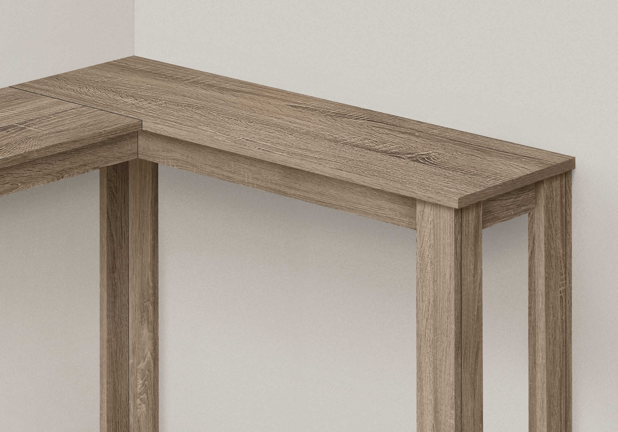 TABLE D'APPOINT - 48"L / CONSOLE DE COIN TAUPE FONCE – I 3659.