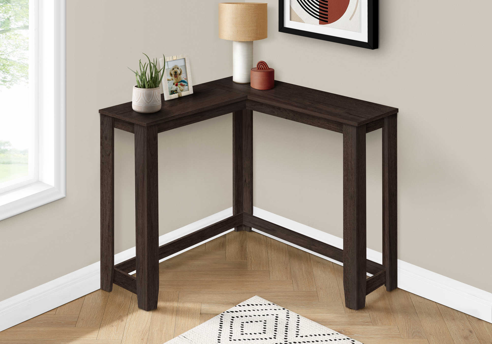 TABLE D'APPOINT - 48"L / CONSOLE DE COIN ESPRESSO – I 3660.