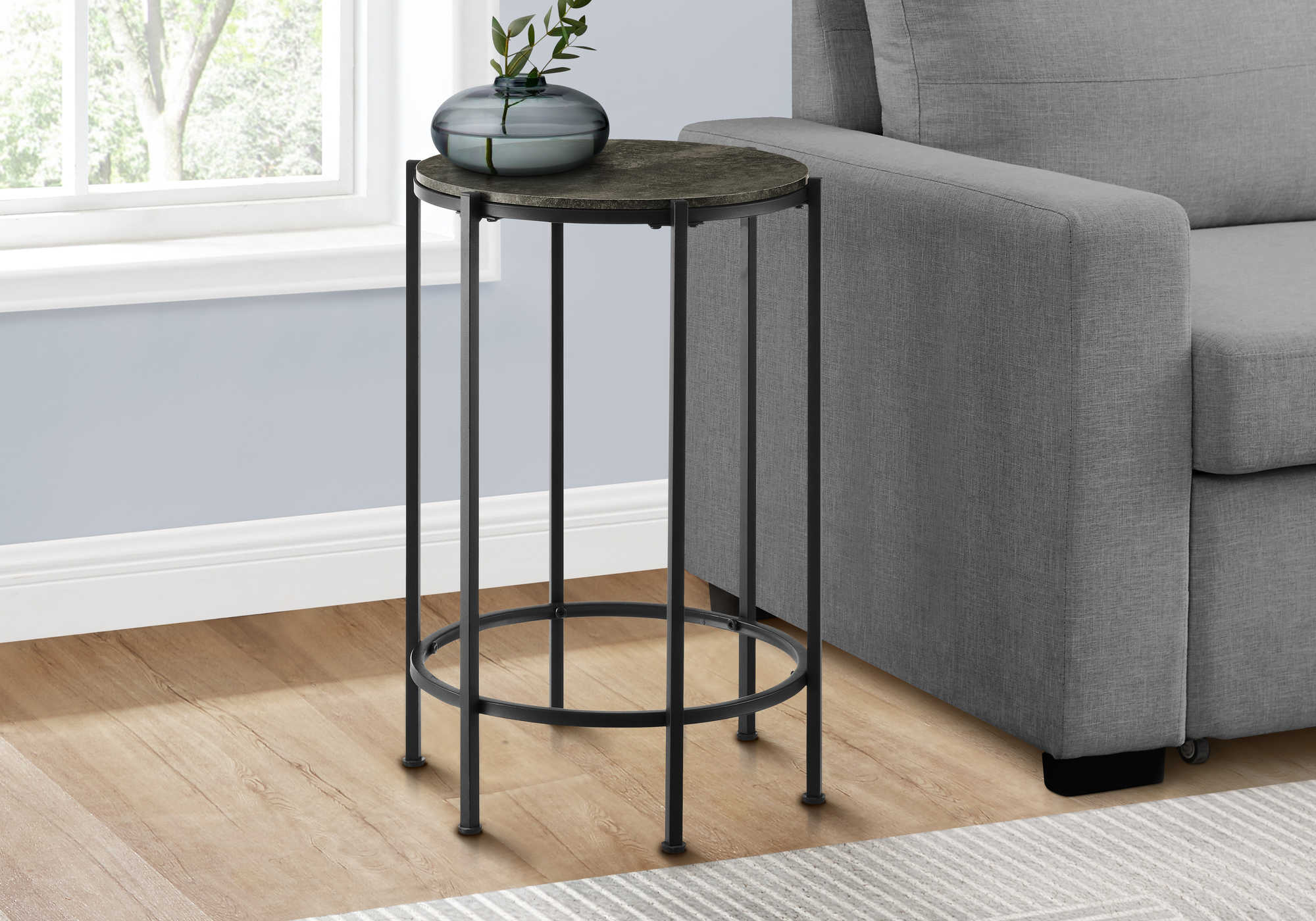 TABLE D'APPOINT - 24"H / BRONZE FONCE / METAL NOIR – I 3755