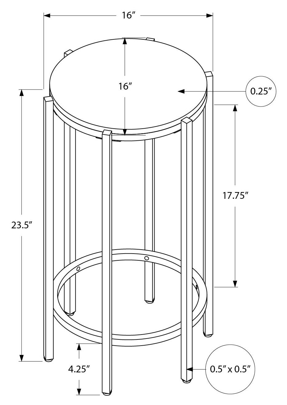 TABLE D'APPOINT - 24"H / PIERRE CREME / METAL NOIR – I 3758