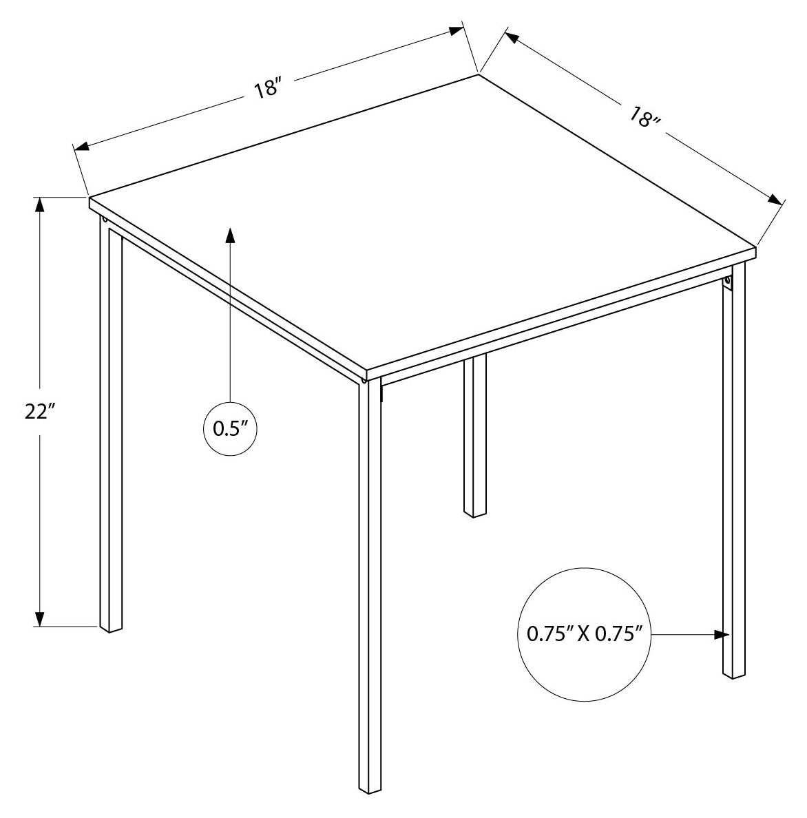 TABLE D'APPOINT - 22"H / CHENE PALE / METAL NOIR – I 3826