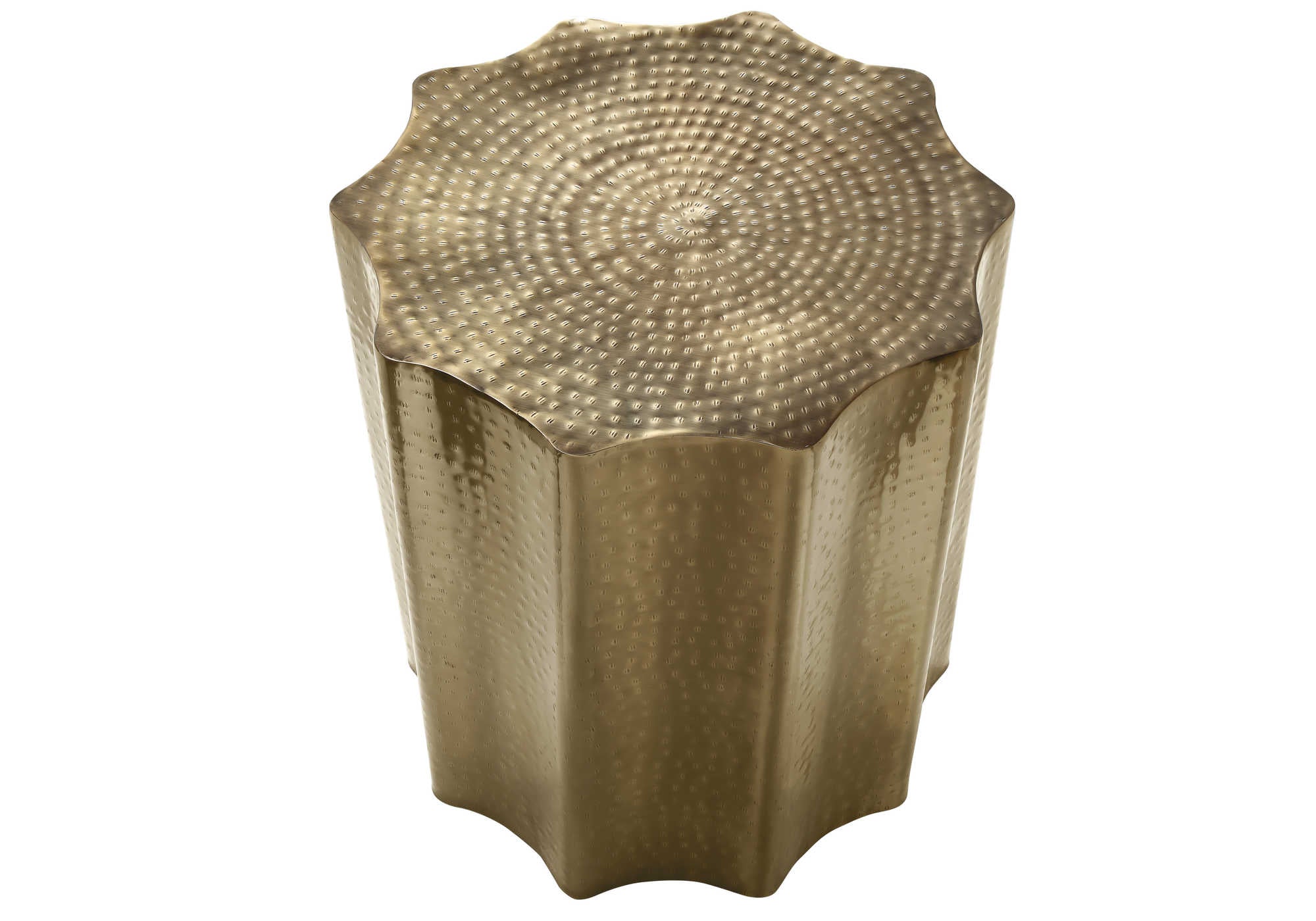 TABLE DE CHEVET - 22"H / TABLE DE BOUT DRUM METAL DORE – I 3900.