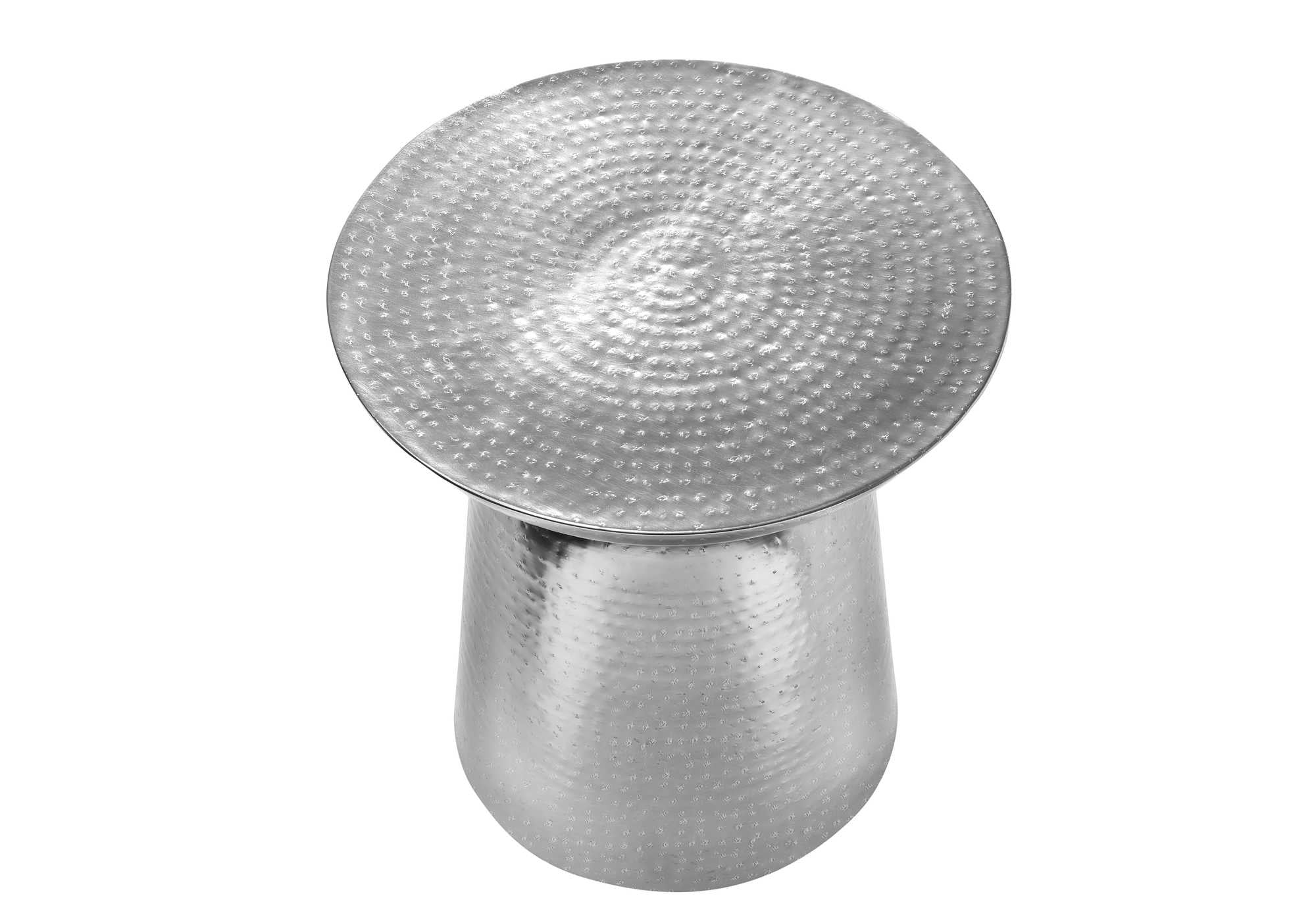TABLE DE CHEVET - 22"H / TABLE DE BOUT DRUM METAL CHROME – I 3916.