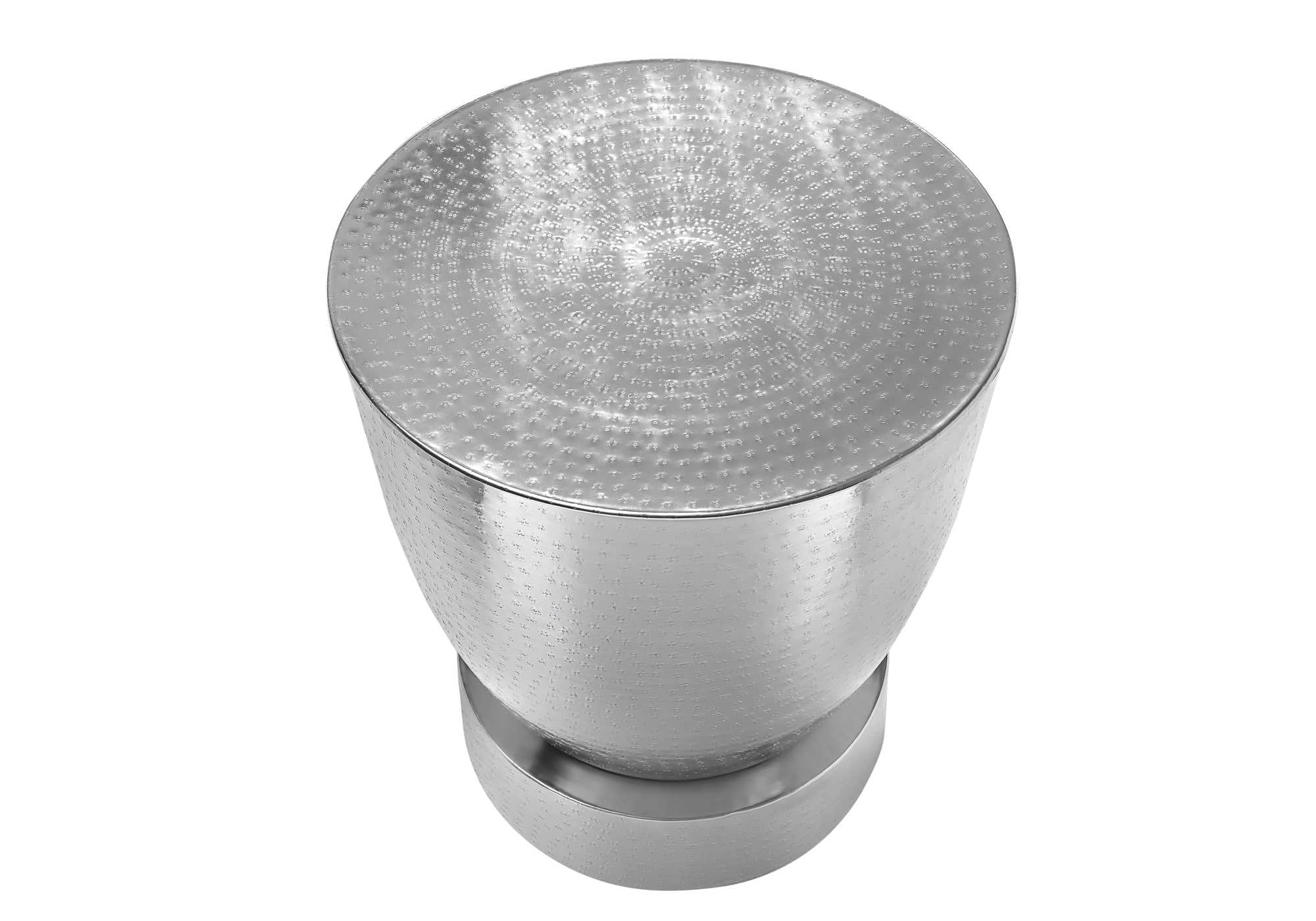 TABLE DE CHEVET - 22"H / TABLE DE BOUT DRUM METAL CHROME – I 3920.