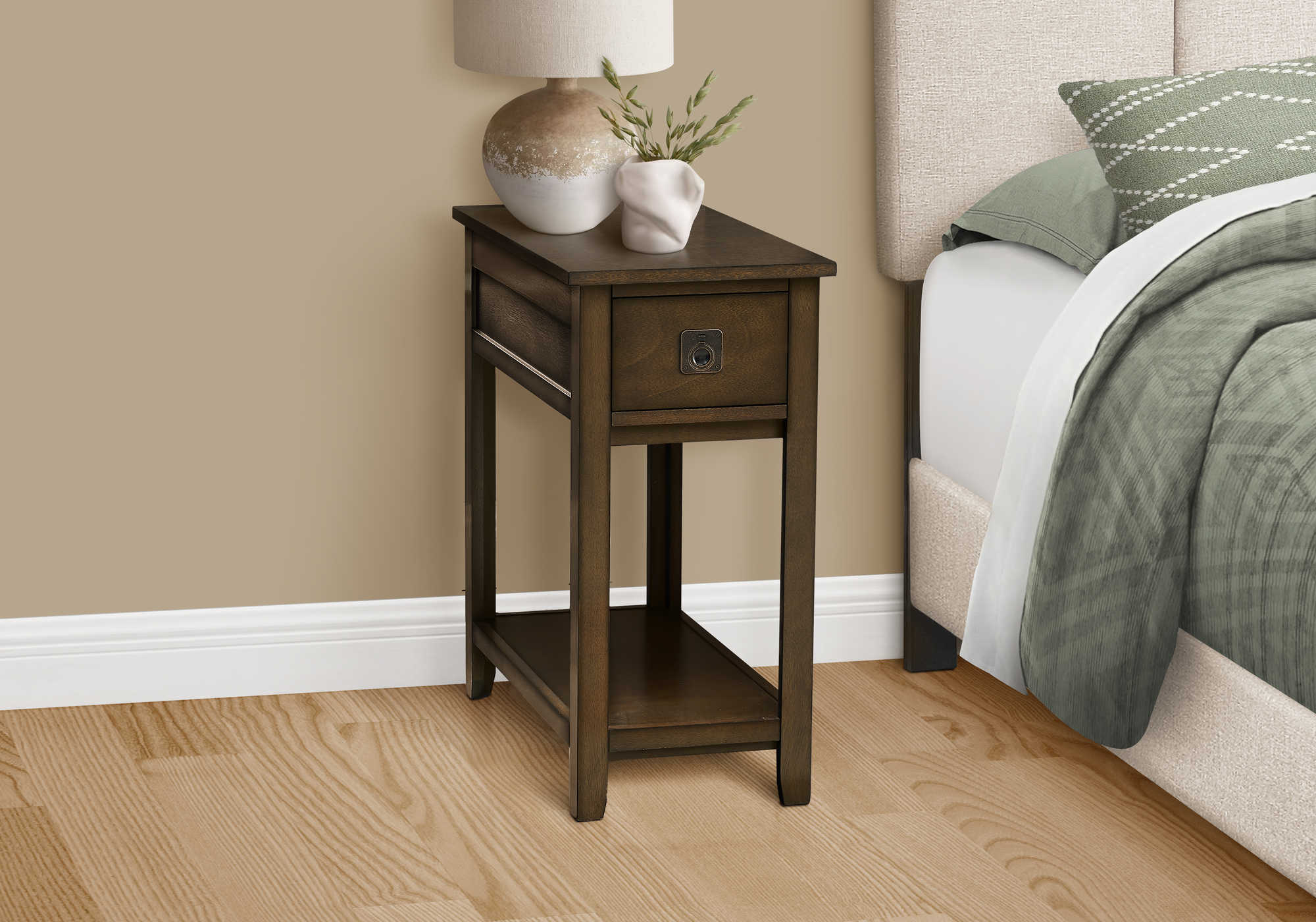 TABLE DE CHEVET - 24"H / BOIS PLAQUE ESPRESSO – I 3953.