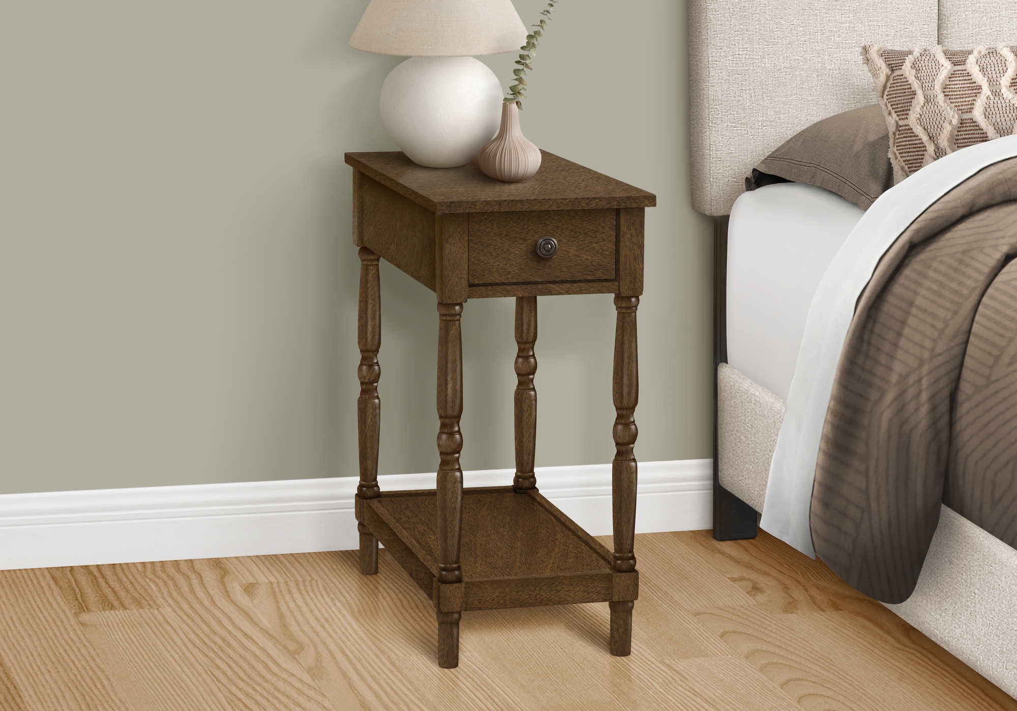 TABLE DE CHEVET - 24"H / BOIS PLAQUE ESPRESSO – I 3957.