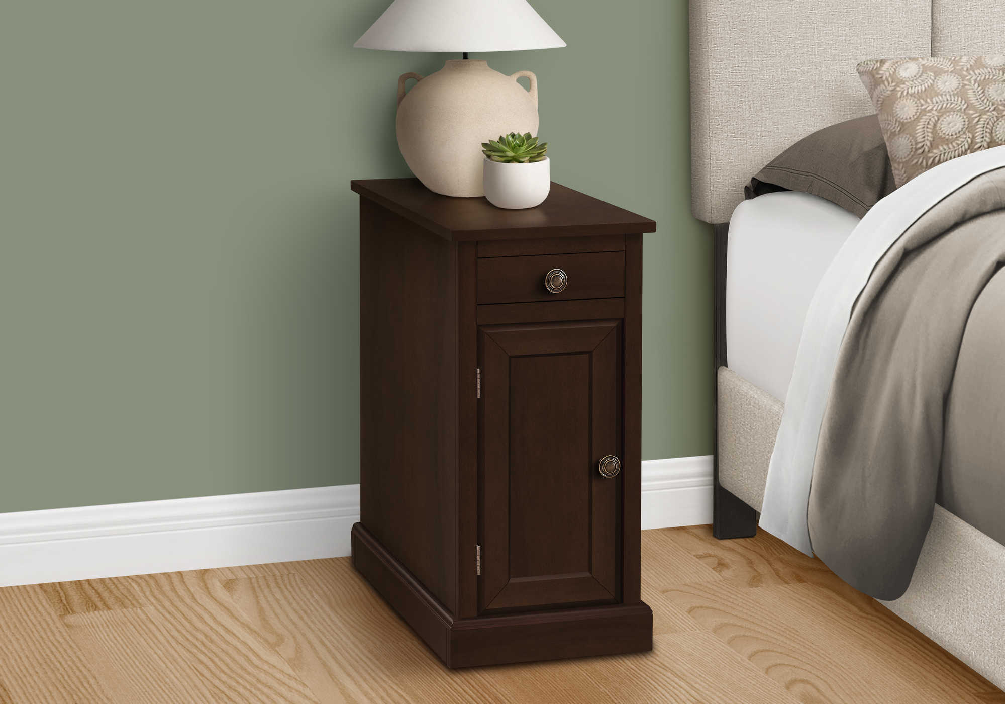 TABLE D'APPOINT - 24"H / BOIS PLAQUE ESPRESSO – I 3964