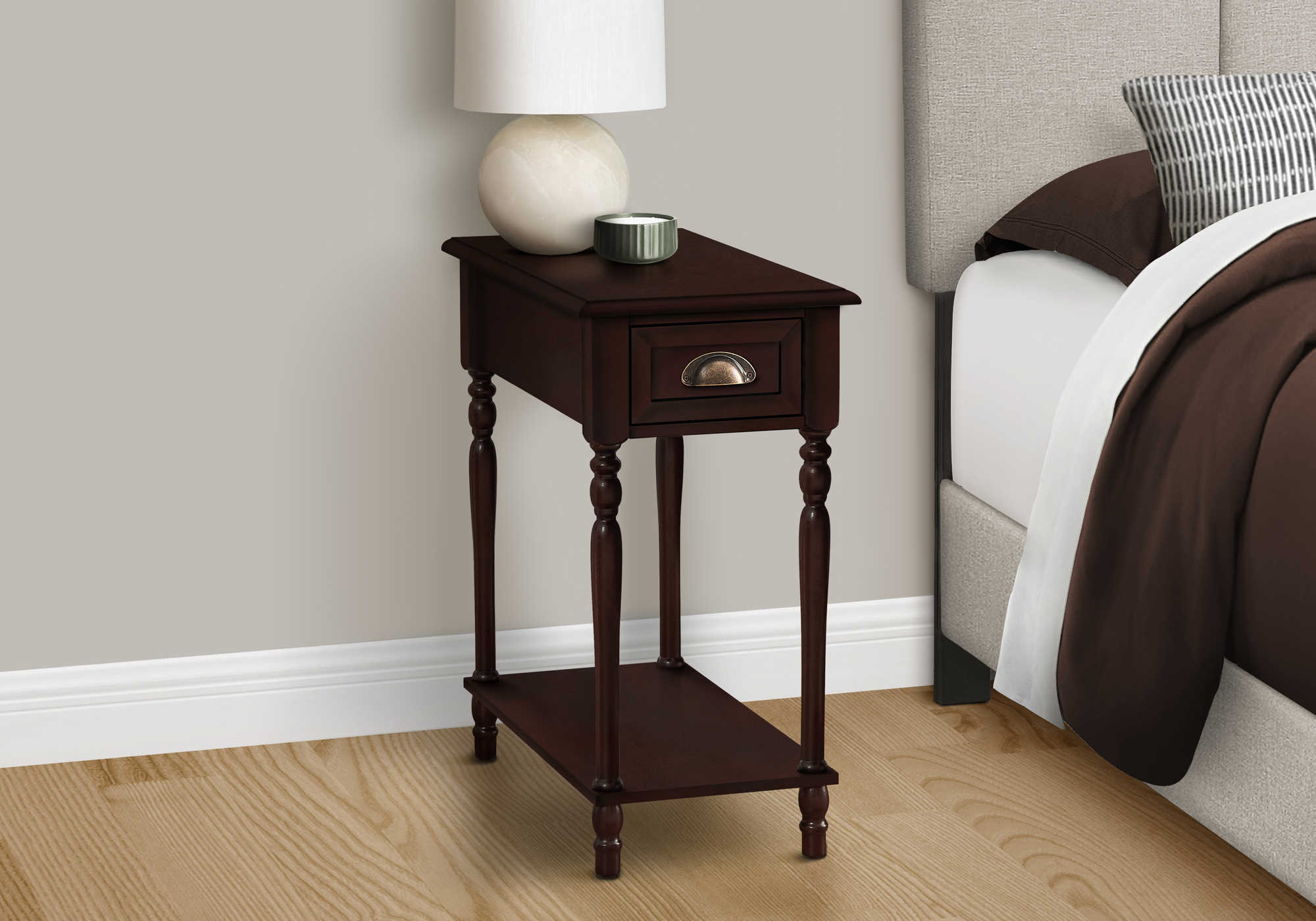 Image of nightstand - 24"h / cherry veneer end table  i 3969.