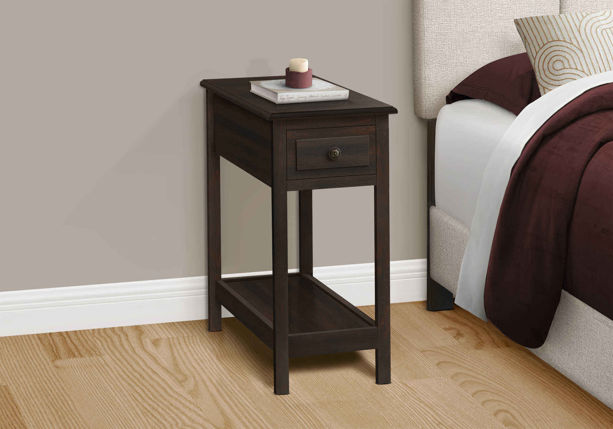 Image of nightstand - 25"h / dark walnut veneer end table  i 3990.