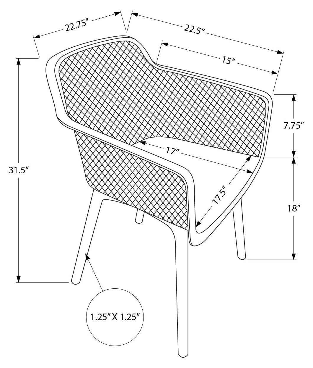 CHAISE D’EXTERIEUR - CHAISE SALLE MANGER NOIR / 4PCS – I 4029