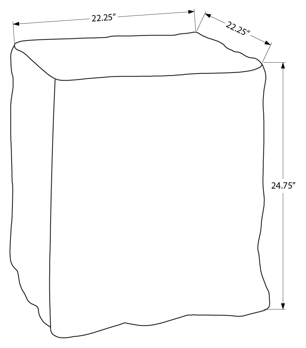 TABLE D'APPOINT - 25"H / INTERIEUR OU EXTERIEUR GRIS – I 4110