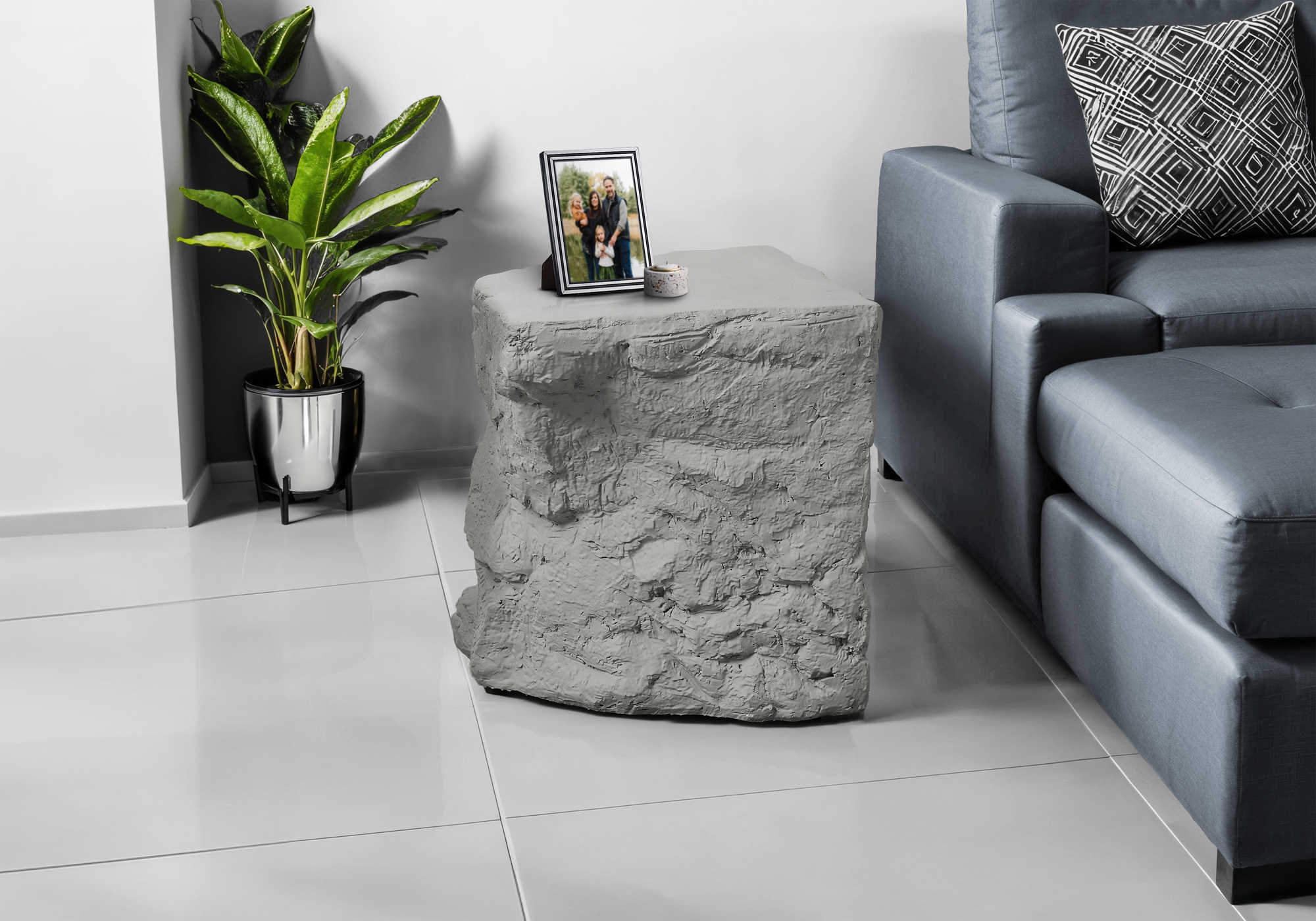 TABLE D'APPOINT - 25"H / INTERIEUR OU EXTERIEUR GRIS – I 4115