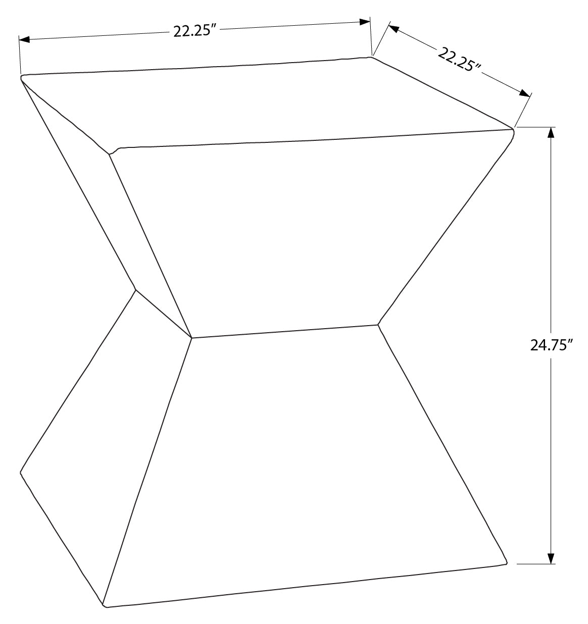 TABLE D'APPOINT - 25"H / INTERIEUR OU EXTERIEUR NOIR – I 4127