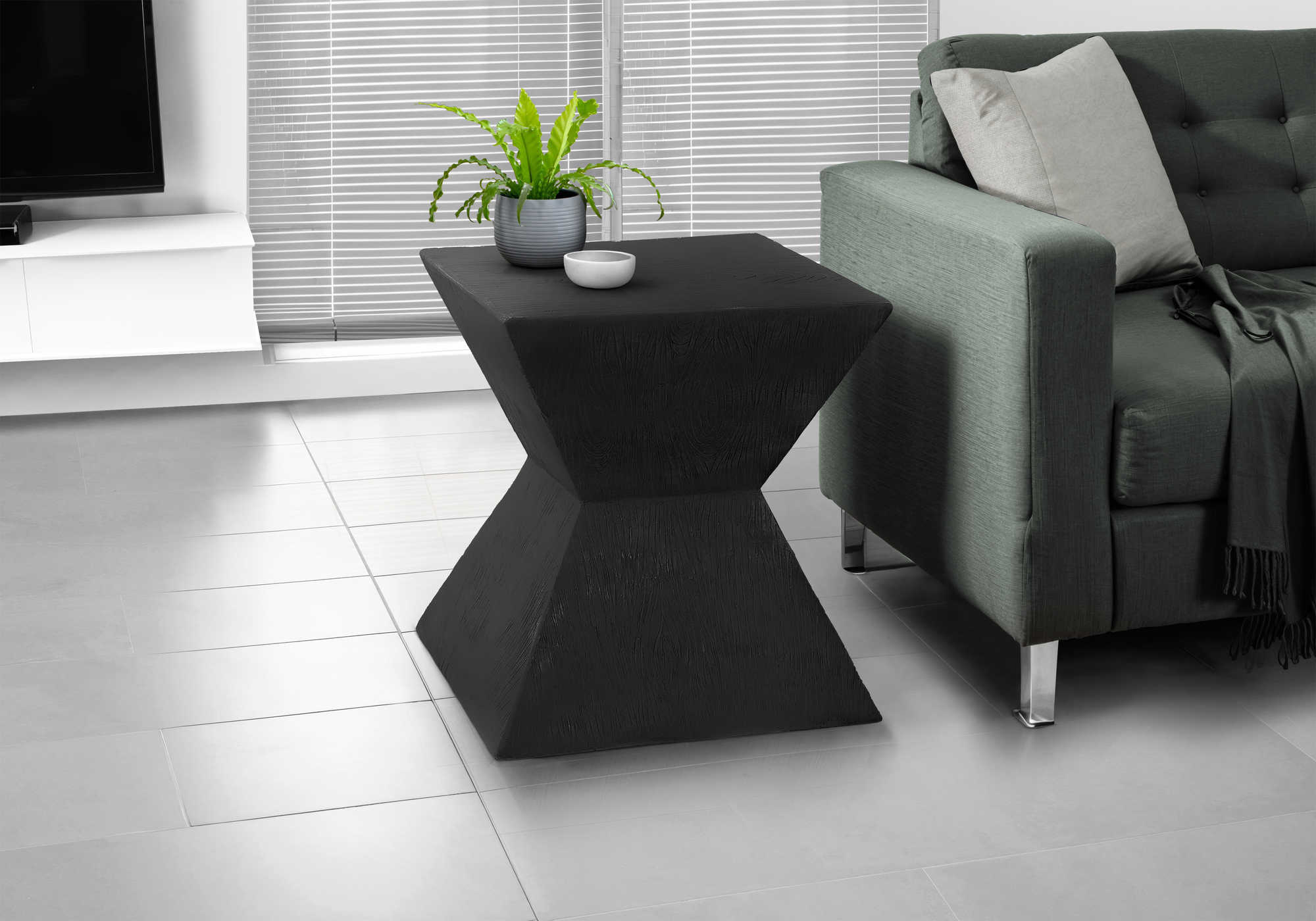 TABLE D'APPOINT - 25"H / INTERIEUR OU EXTERIEUR NOIR – I 4127