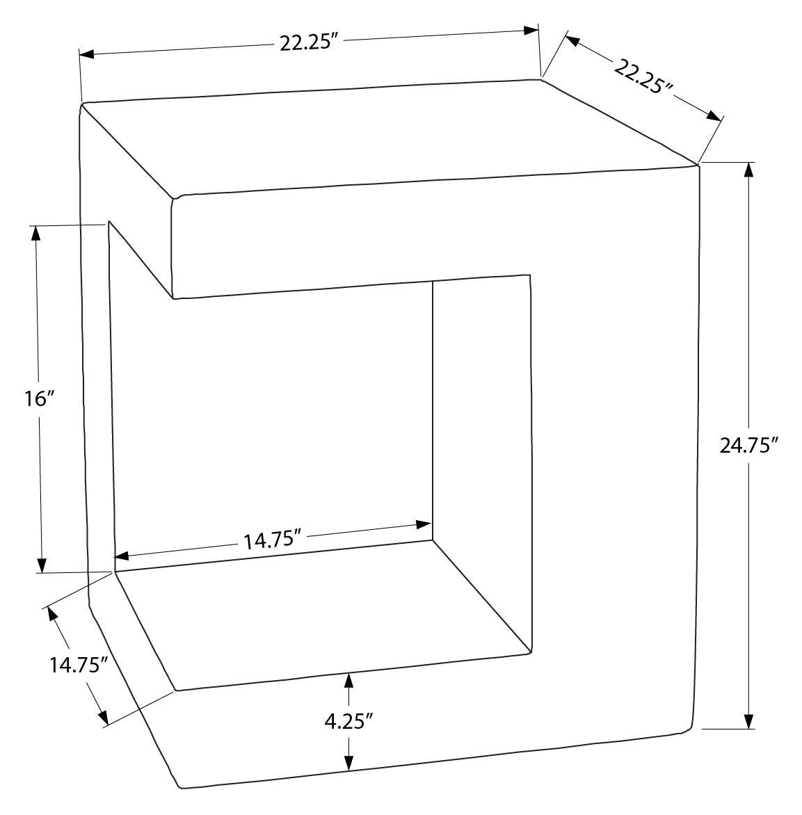 TABLE D'APPOINT - 25"H / INTERIEUR OU EXTERIEUR GRIS – I 4130