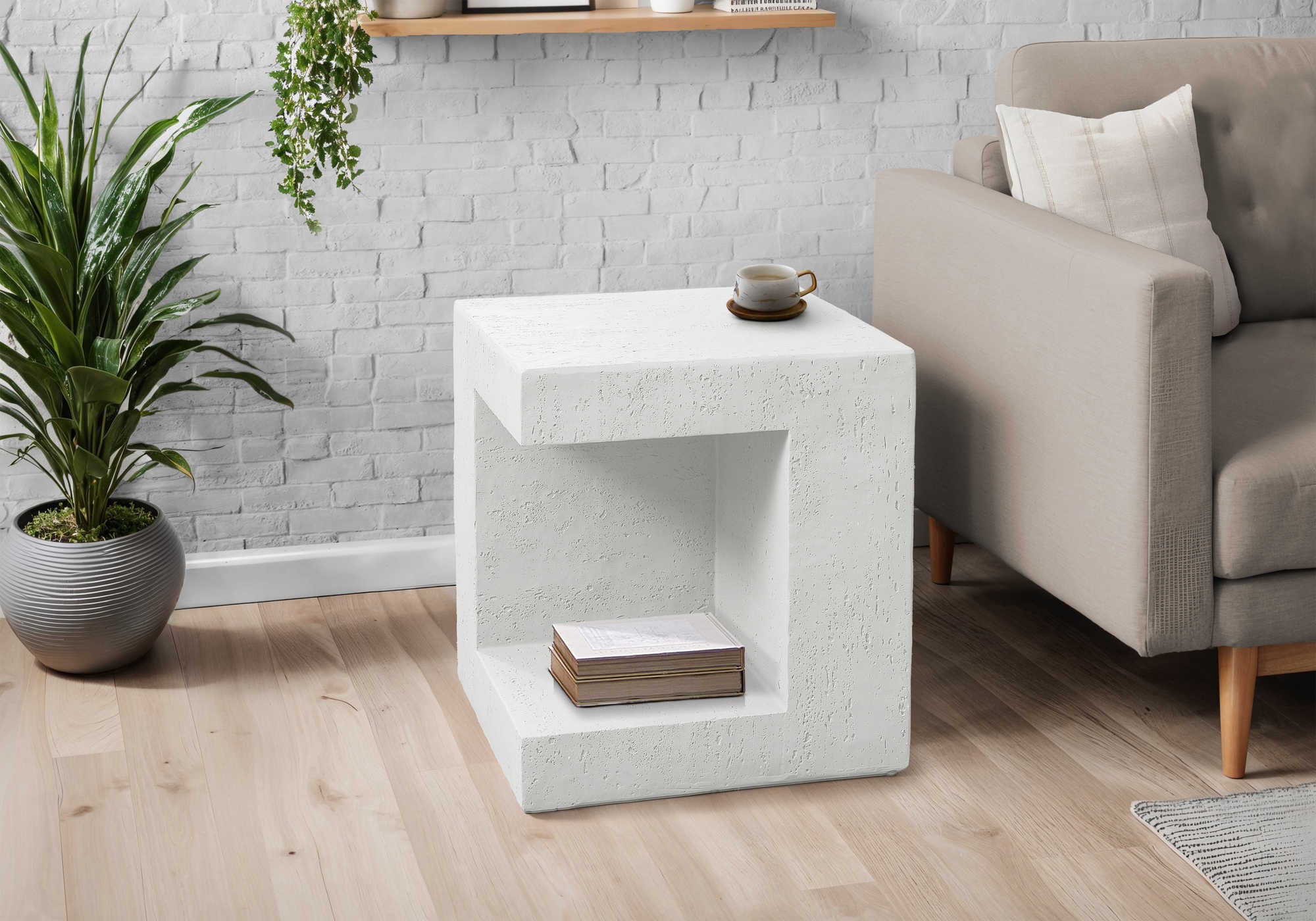 TABLE D'APPOINT - 25"H / INTERIEUR OU EXTERIEUR BLANC – I 4131