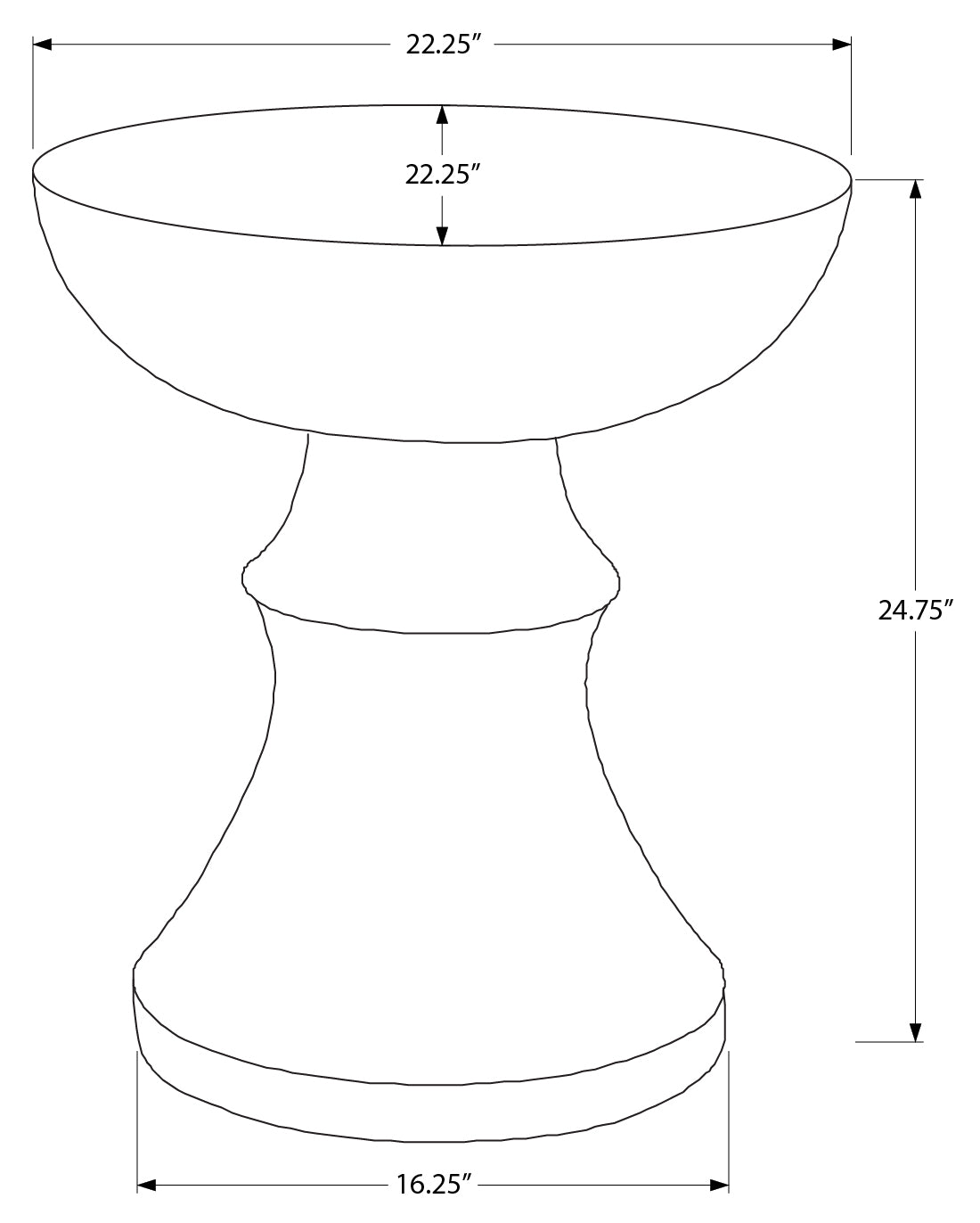 TABLE D'APPOINT - 25"H / INTERIEUR OU EXTERIEUR NOIR – I 4146