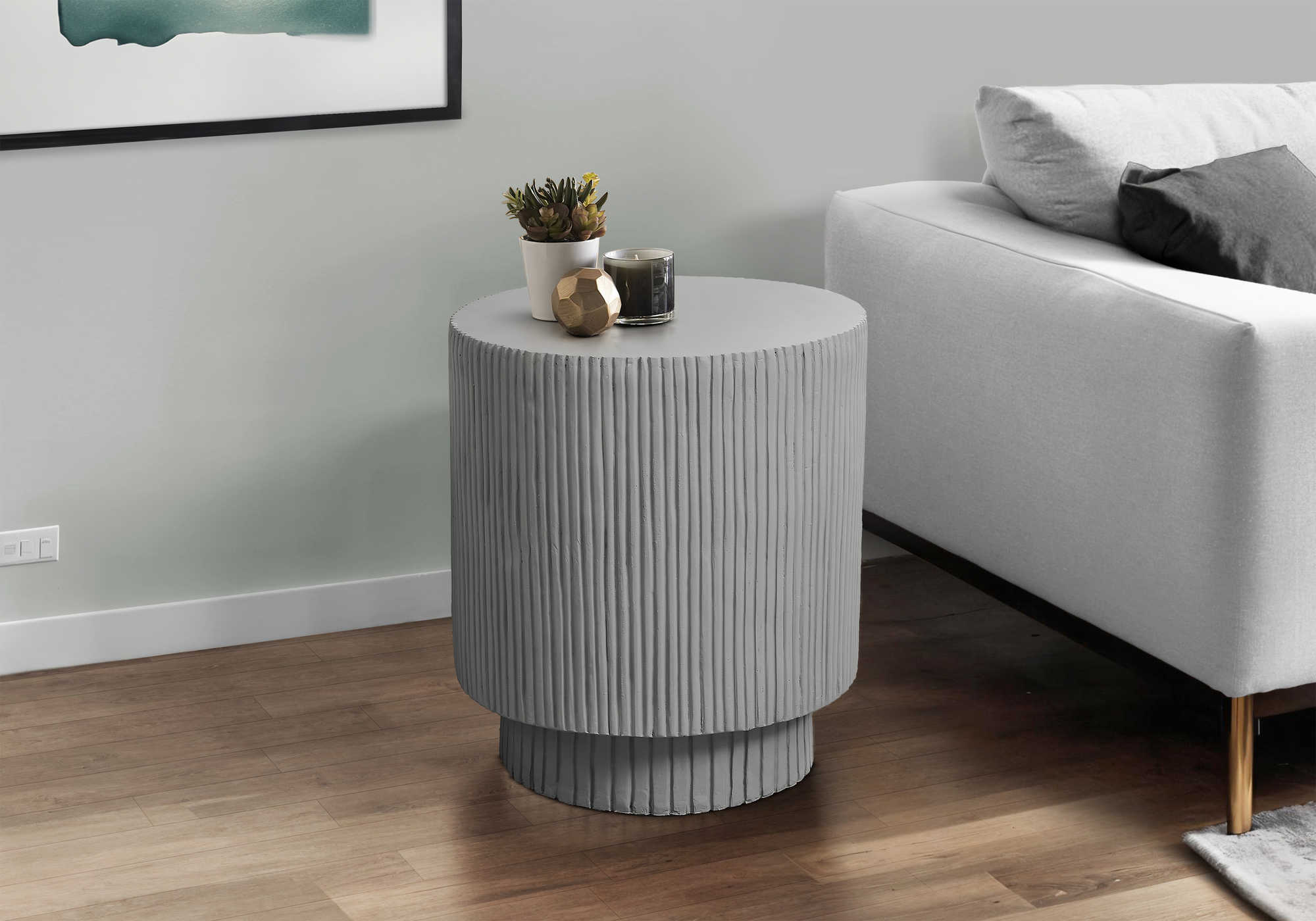 TABLE D'APPOINT - 25"H / INTERIEUR OU EXTERIEUR GRIS – I 4148
