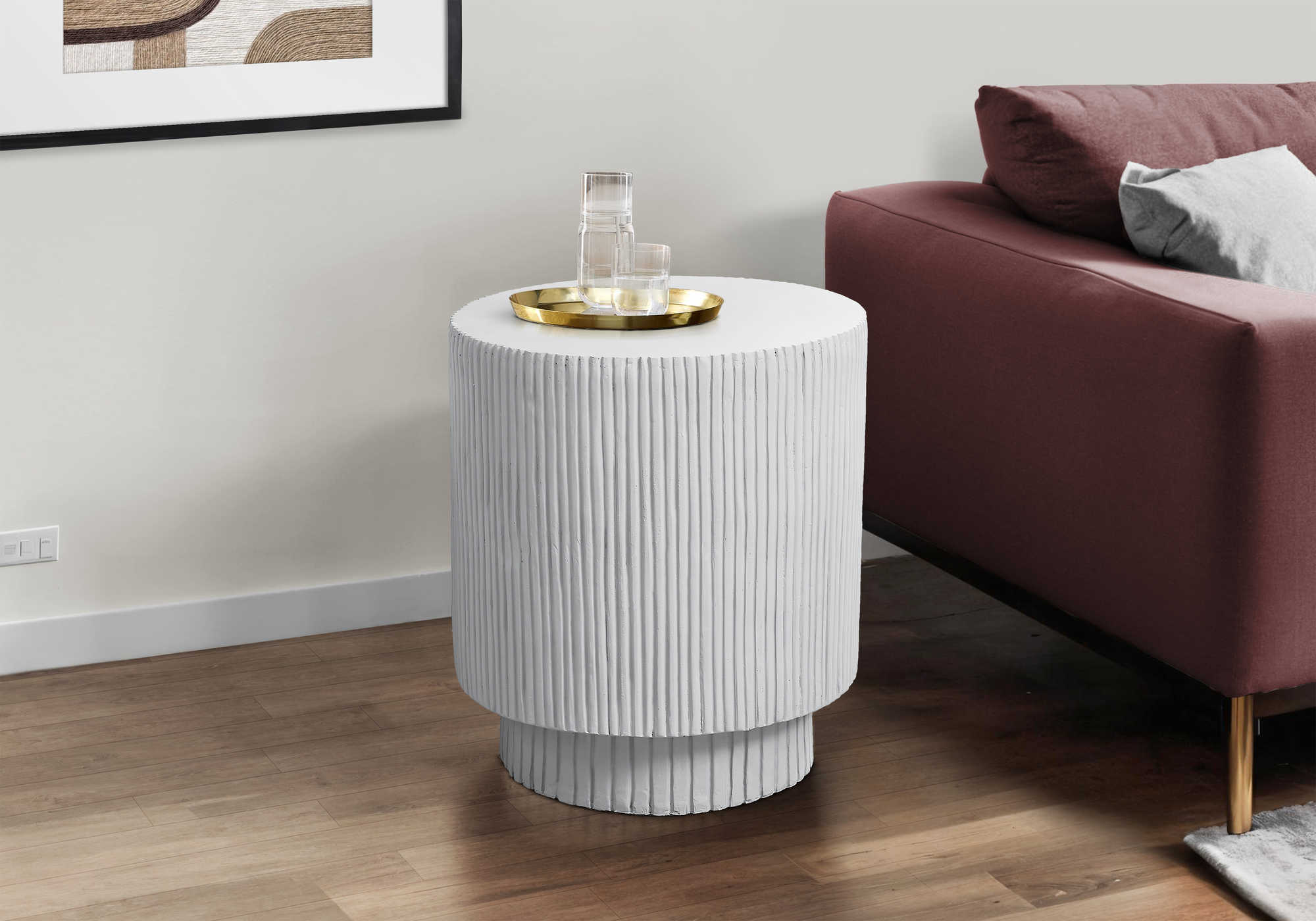 TABLE D'APPOINT - 25"H / INTERIEUR OU EXTERIEUR BLANC – I 4149