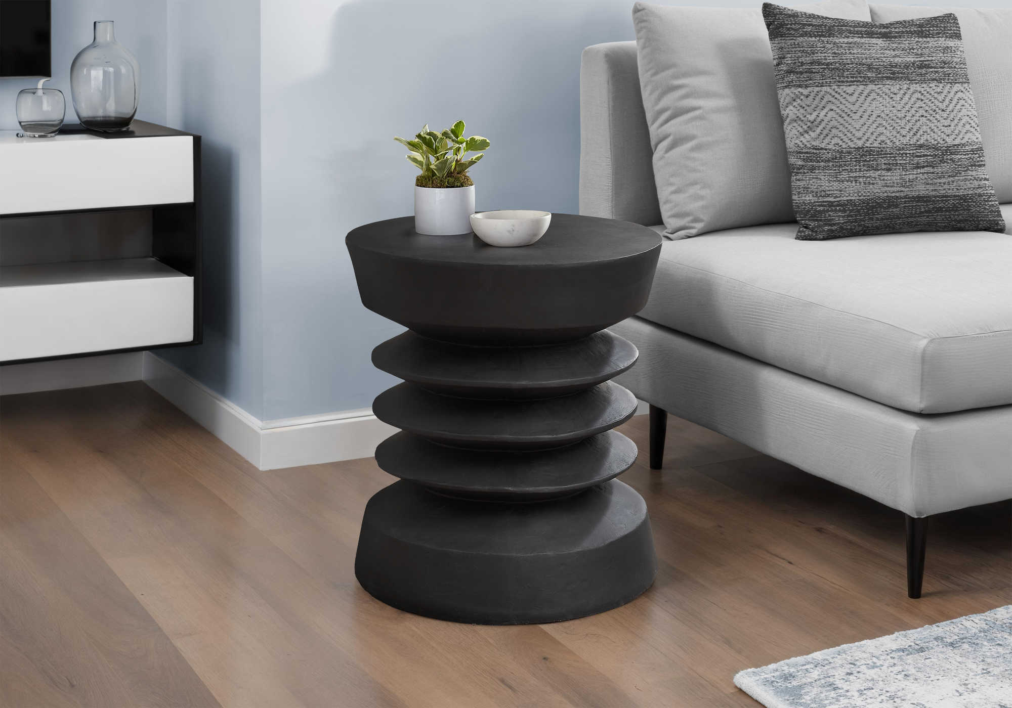 TABLE D'APPOINT - 25"H / INTERIEUR OU EXTERIEUR NOIR – I 4154