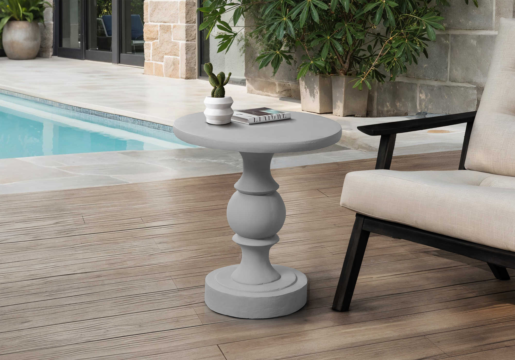 TABLE D'APPOINT - 25"H / INTERIEUR OU EXTERIEUR GRIS – I 4160