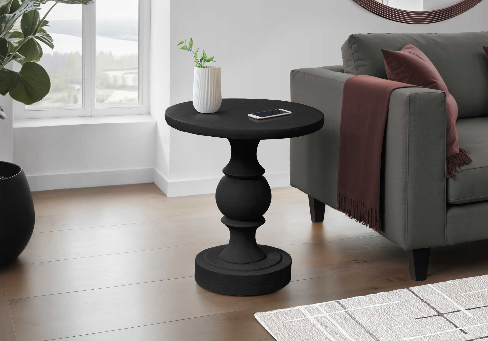 TABLE D'APPOINT - 25"H / INTERIEUR OU EXTERIEUR NOIR – I 4162