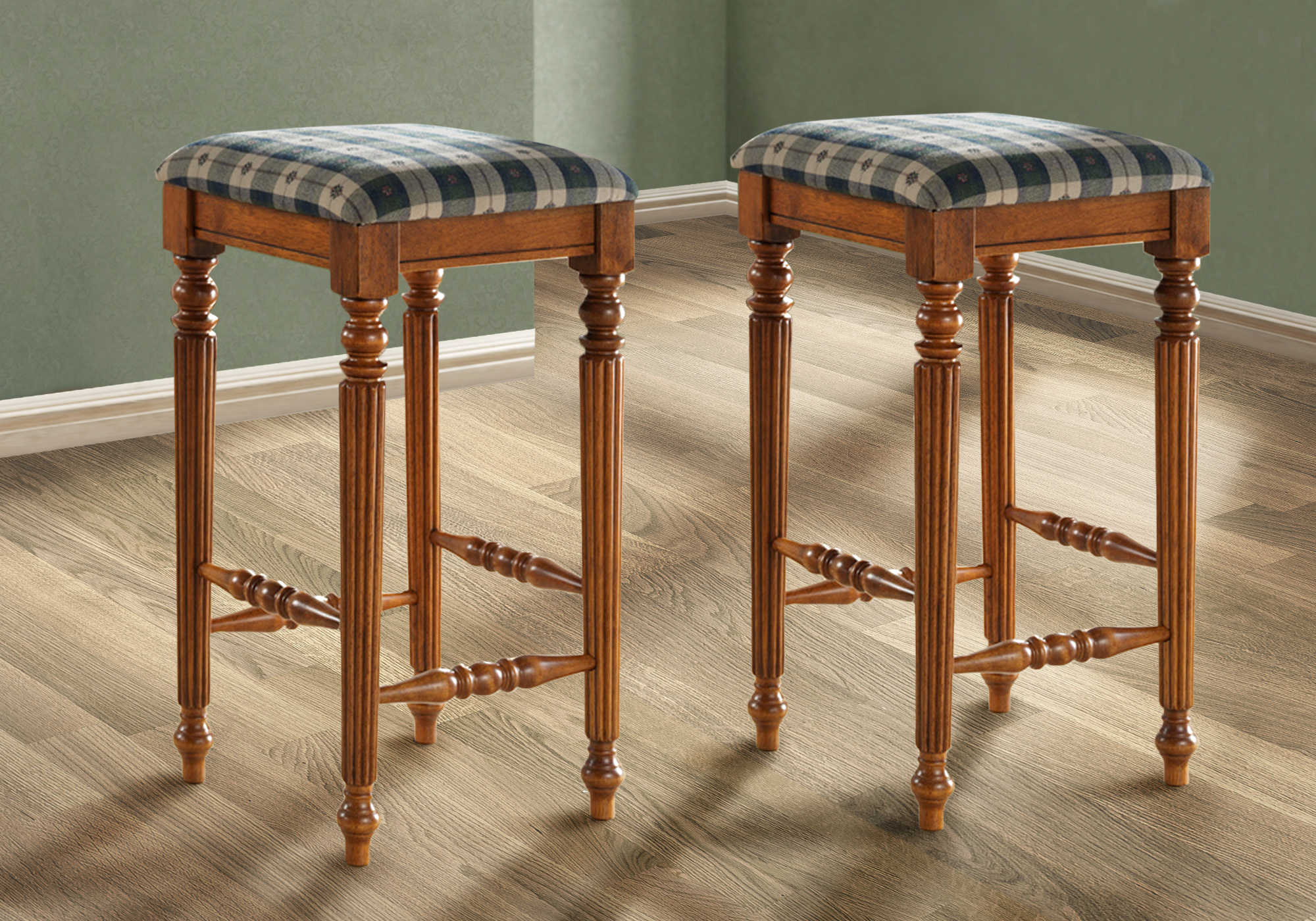 TABOURET DE BAR - 2PCS / 29"H / CHENE FONCE – I 4833