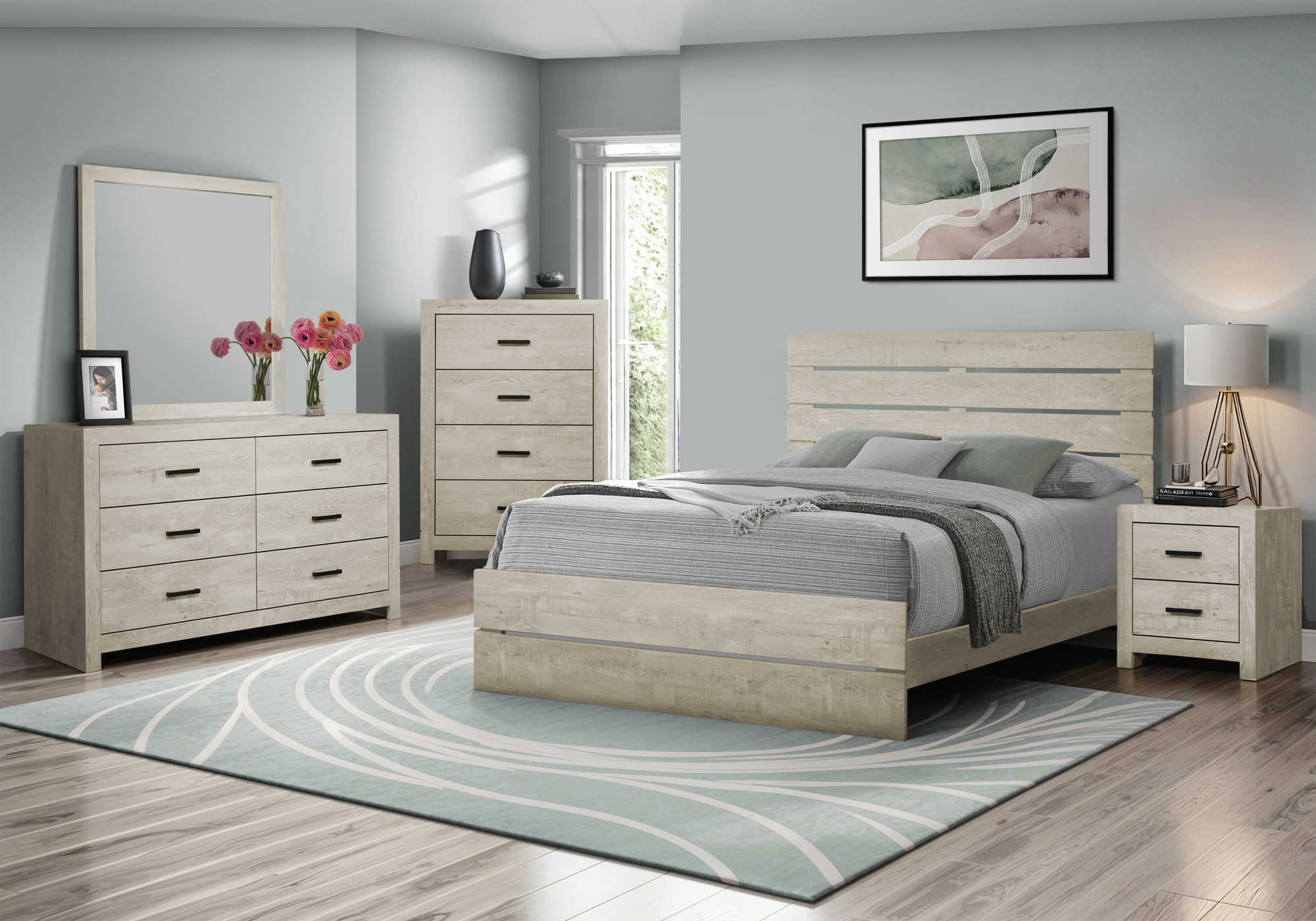 CHAMBRE A COUCHER - LIT QUEEN / CHENE BLANCHI – I 5200Q