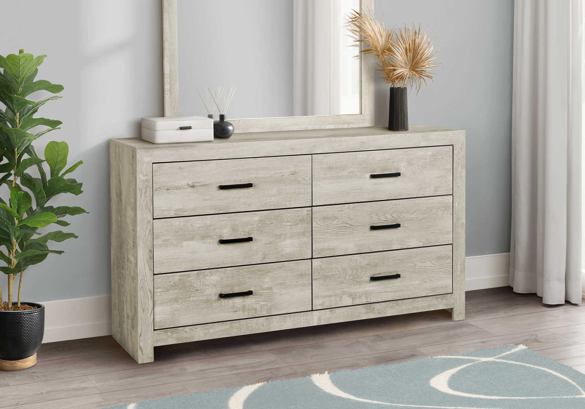 CHAMBRE A COUCHER - COMMODE 6 TIROIRS / CHENE BLANCHI – I 5201