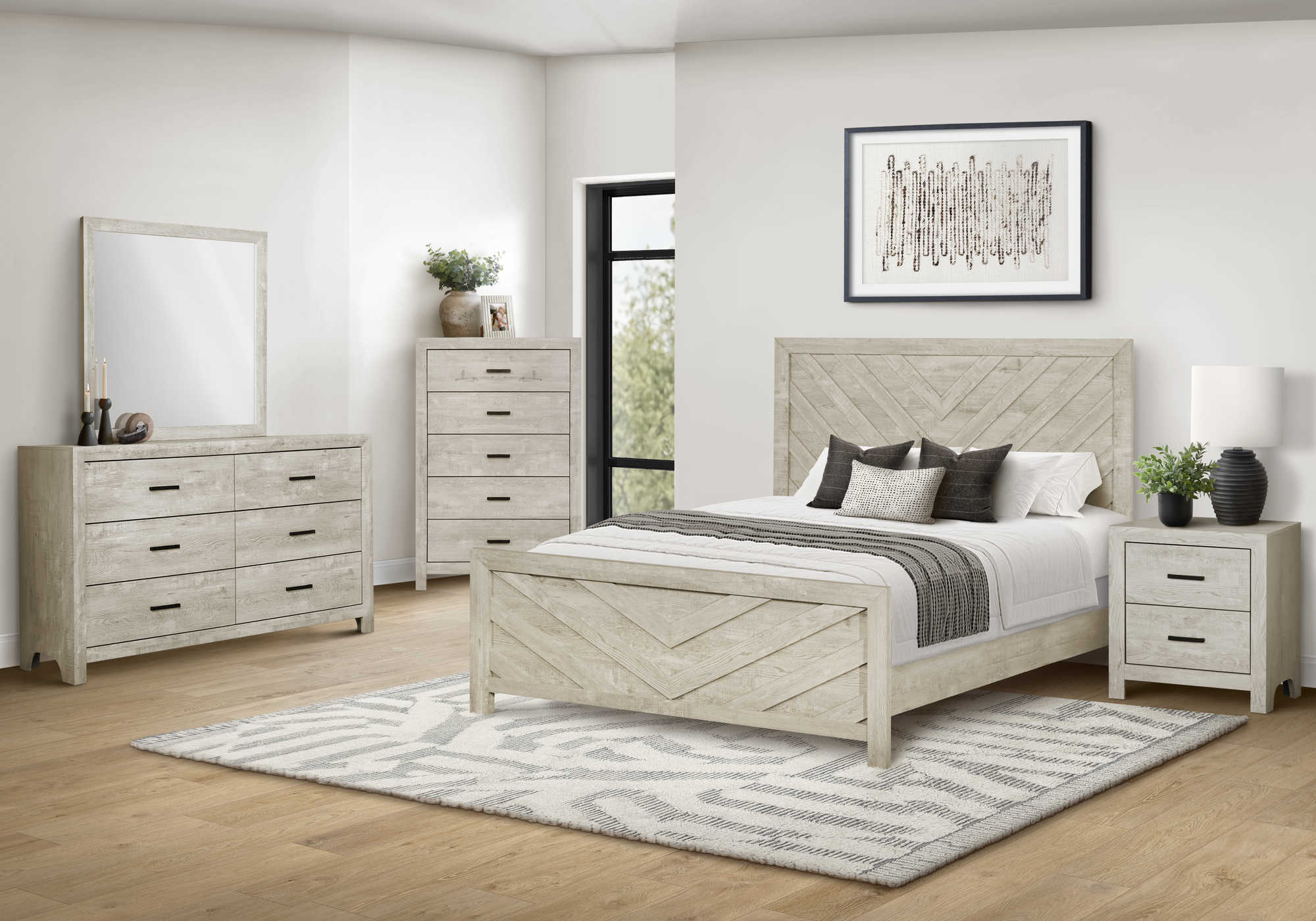CHAMBRE A COUCHER - LIT QUEEN / CHENE BLANCHI – I 5220Q