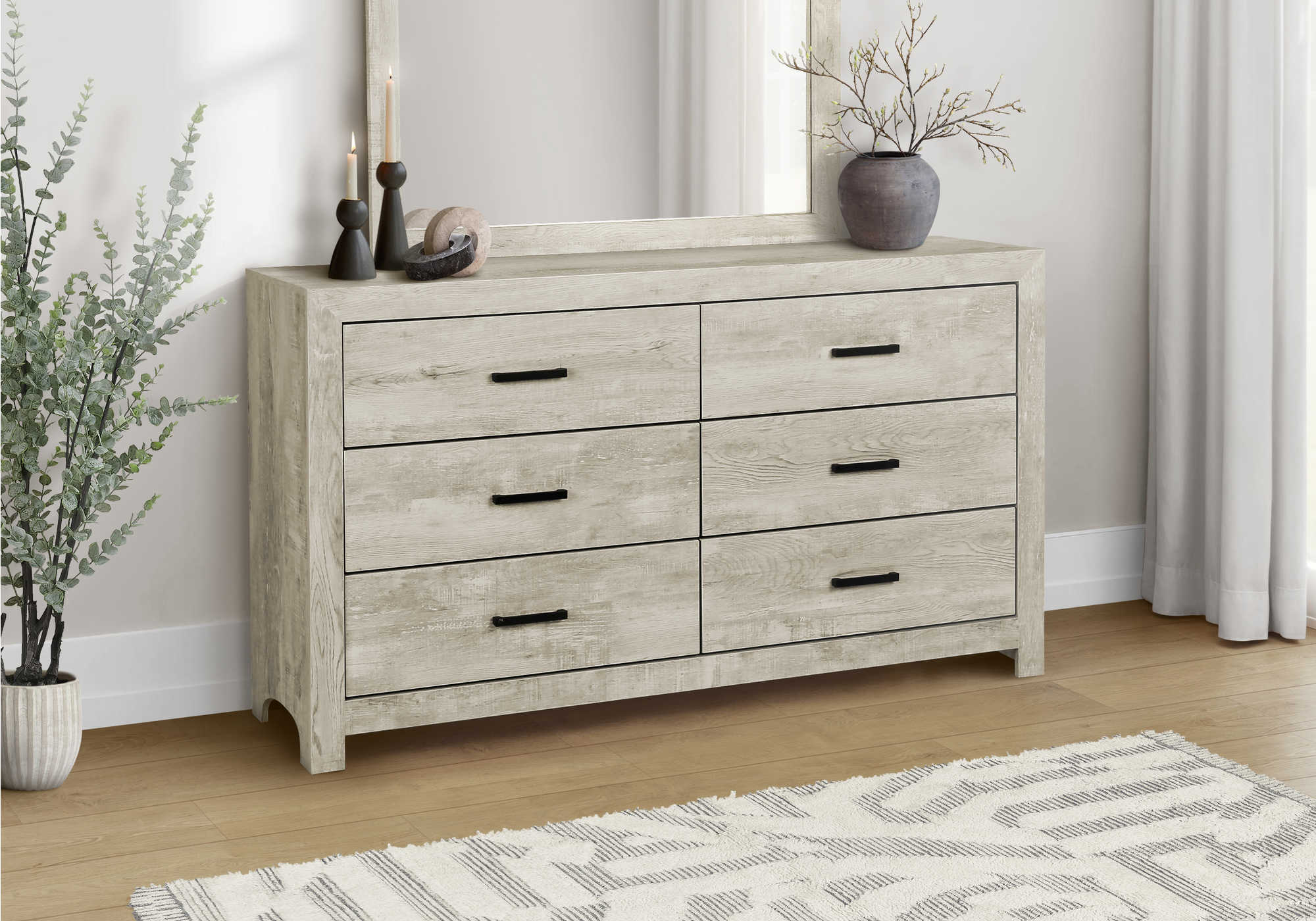 CHAMBRE A COUCHER - COMMODE 6 TIROIRS / CHENE BLANCHI – I 5221