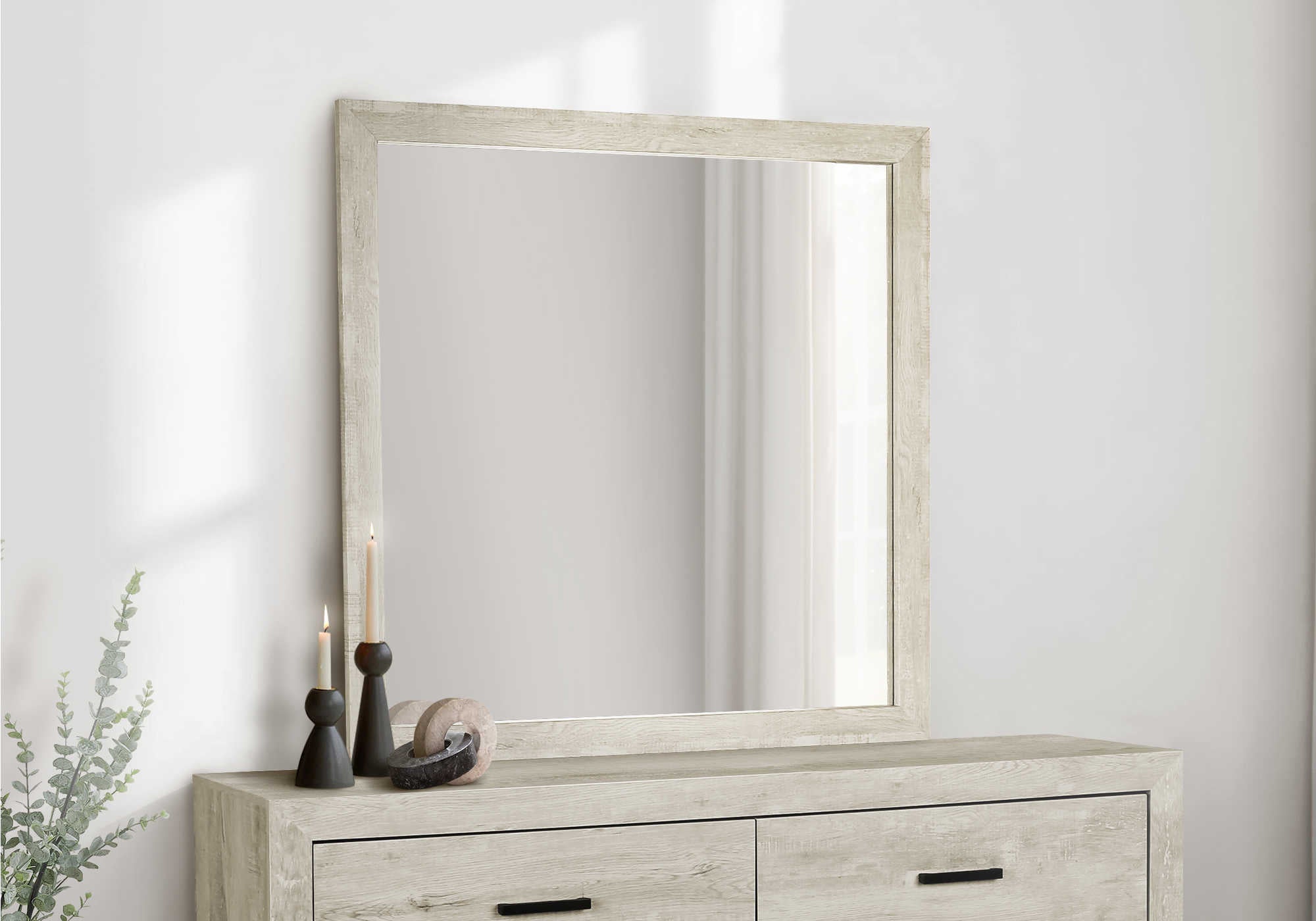 CHAMBRE A COUCHER - MIROIR MURAL / CHENE BLANCHI – I 5222