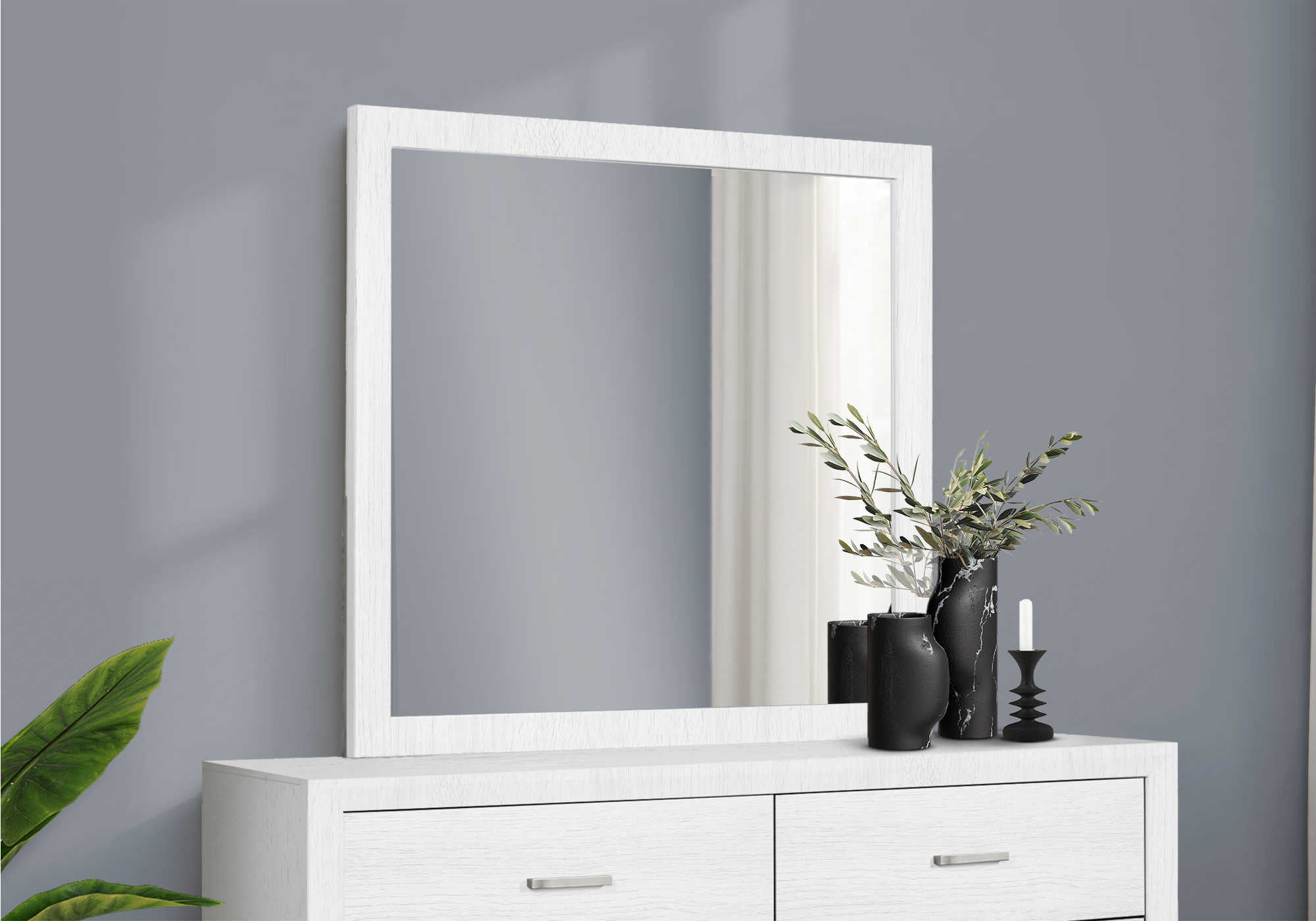 CHAMBRE A COUCHER - MIROIR MURAL / FINI CHENE BLANC – I 5227