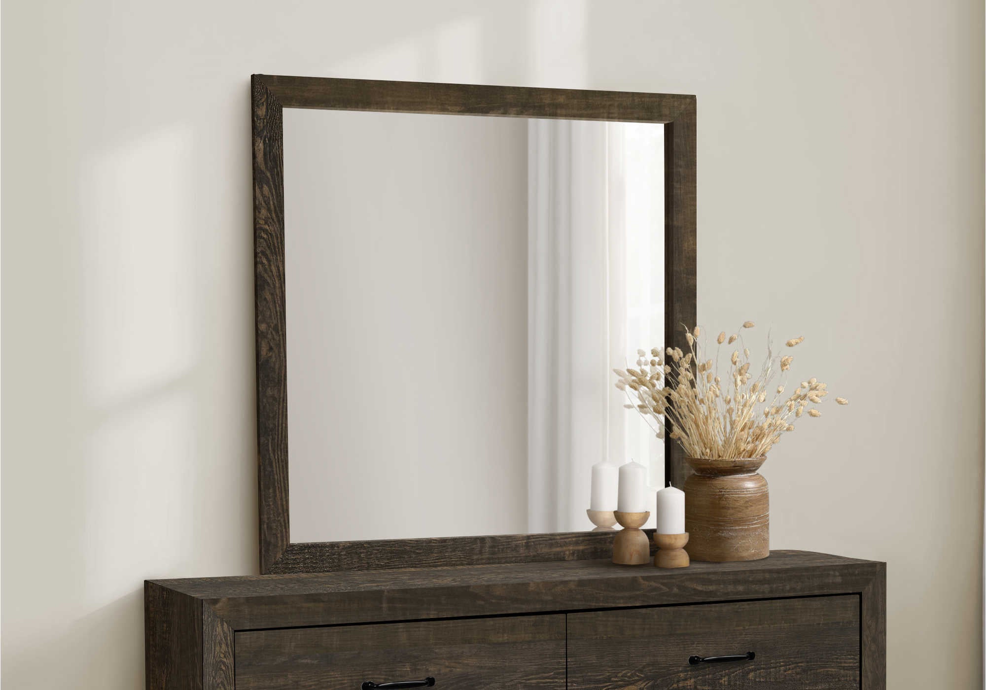 CHAMBRE A COUCHER - MIROIR MURAL / CHENE RUSTIQUE – I 5272