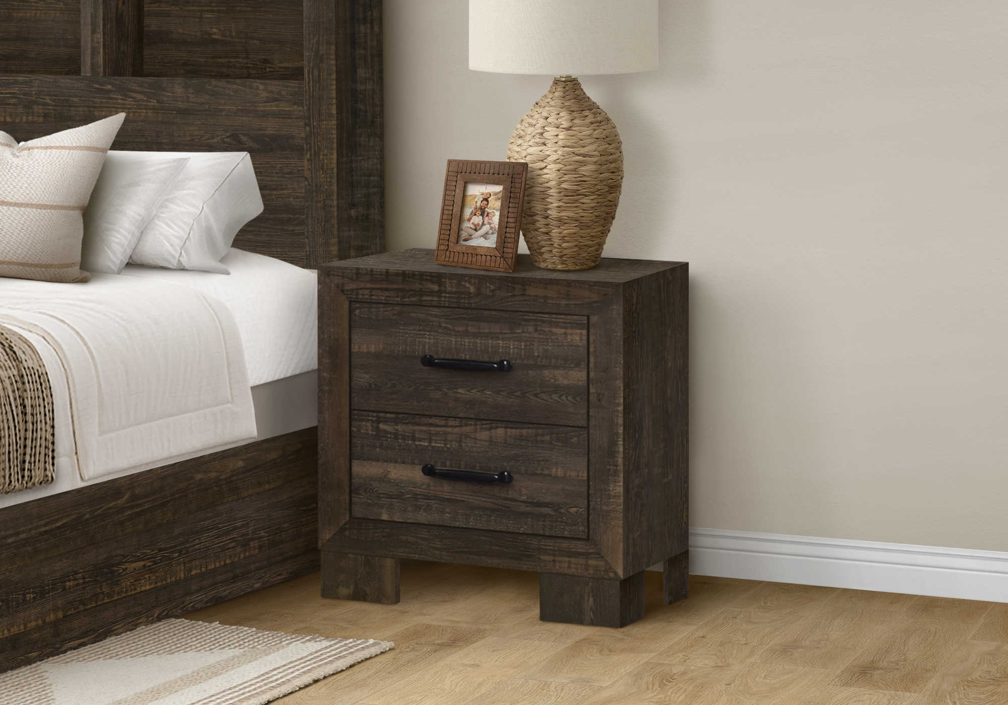 CHAMBRE A COUCHER - TABLE DE CHEVET 2 TIROIRS / CHENE – I 5273