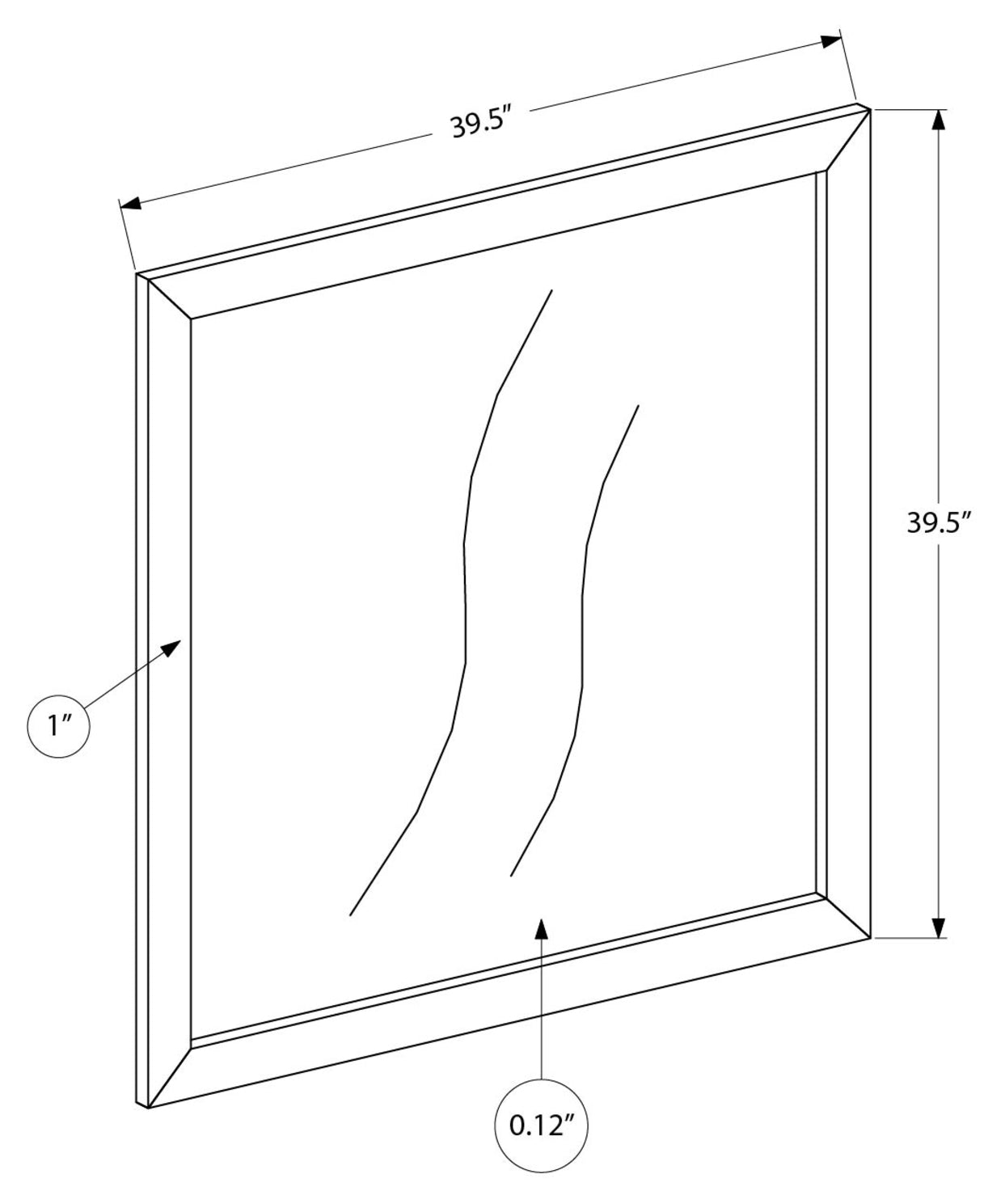 CHAMBRE A COUCHER - MIROIR MURAL / FINI NATUREL – I 5287