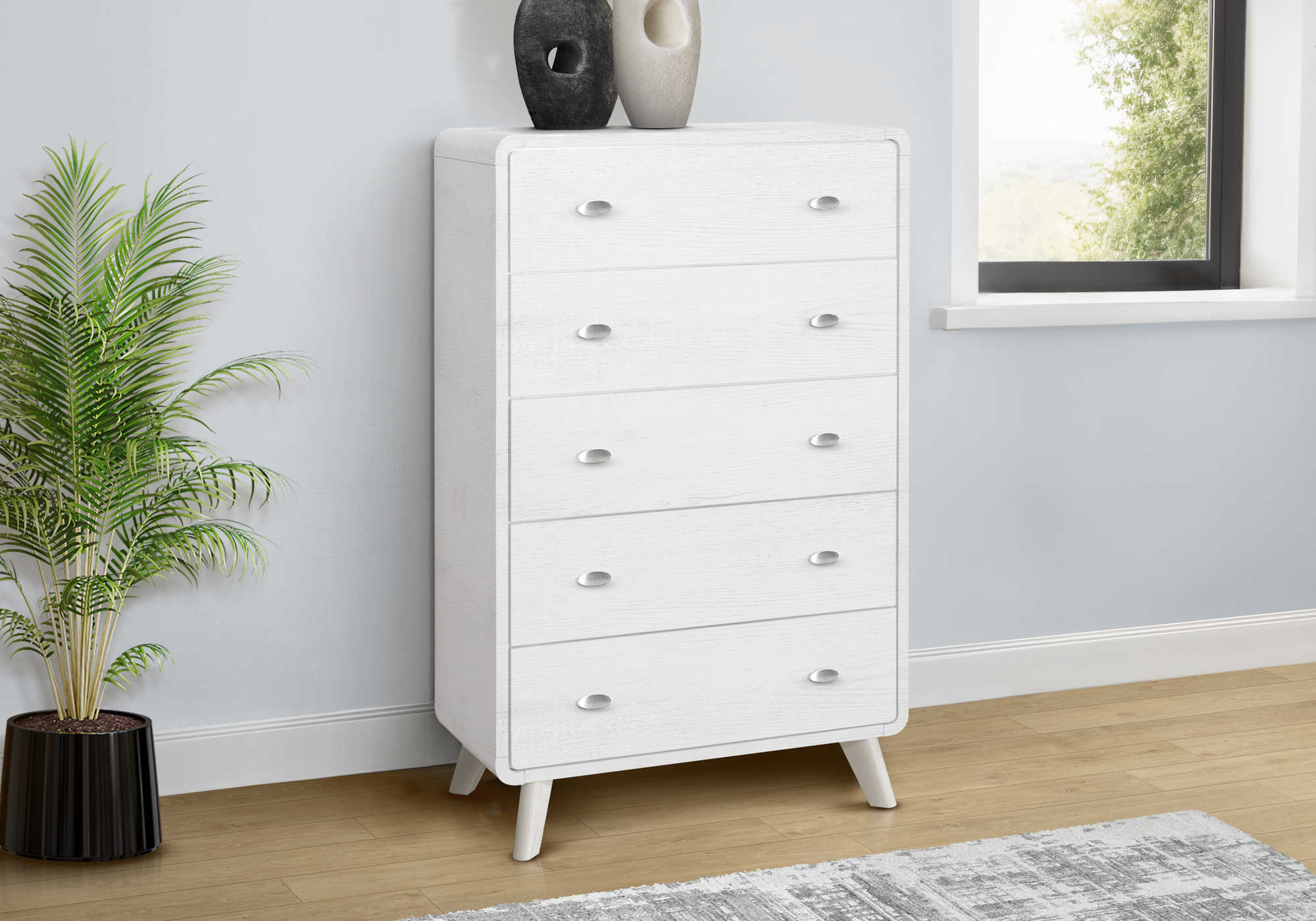CHAMBRE A COUCHER - COMMODE 5 TIROIRS / CHENE BLANC – I 5294