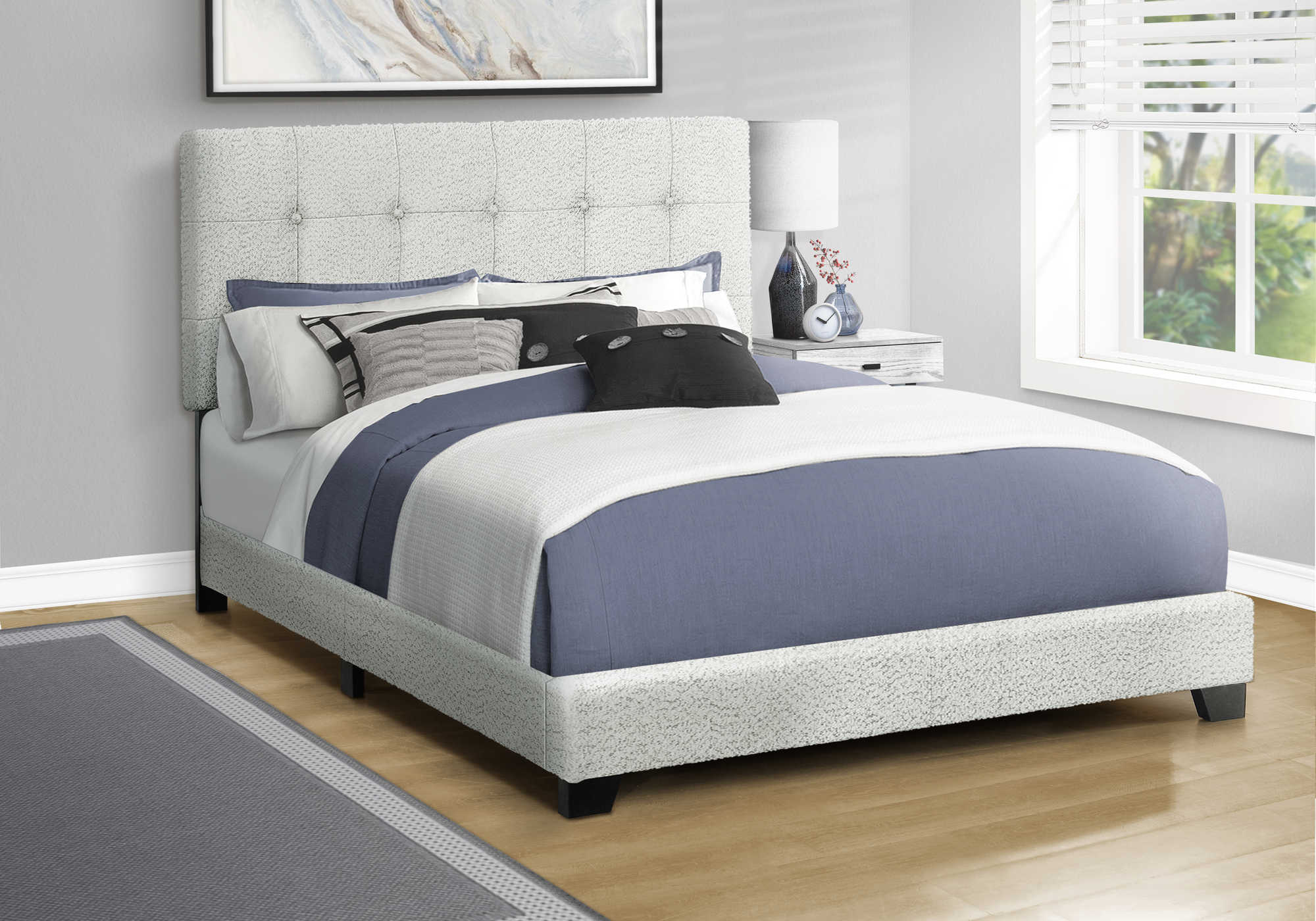 LIT - QUEEN / TISSU BOUCLE GRIS PALE – I 5801Q