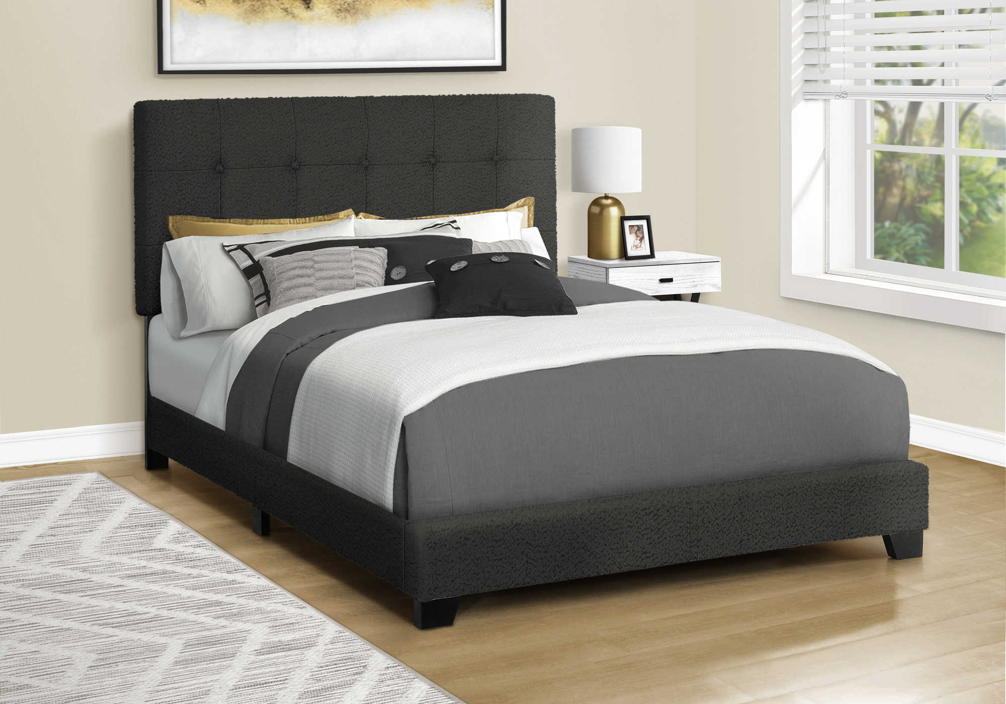 LIT - DOUBLE / TISSU BOUCLE NOIR – I 5805F