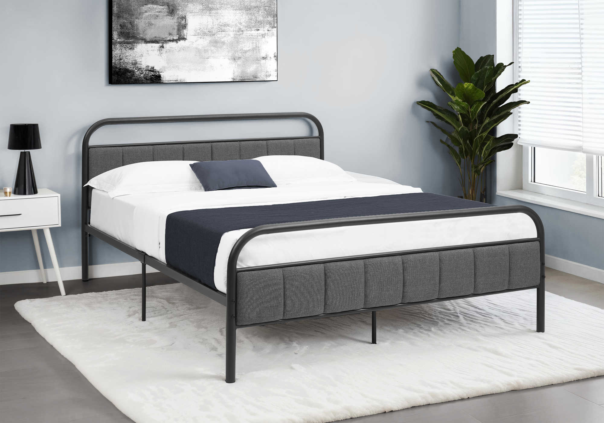 LIT - QUEEN / TISSUS GRIS PLATEFORME METAL NOIR – I 6075Q