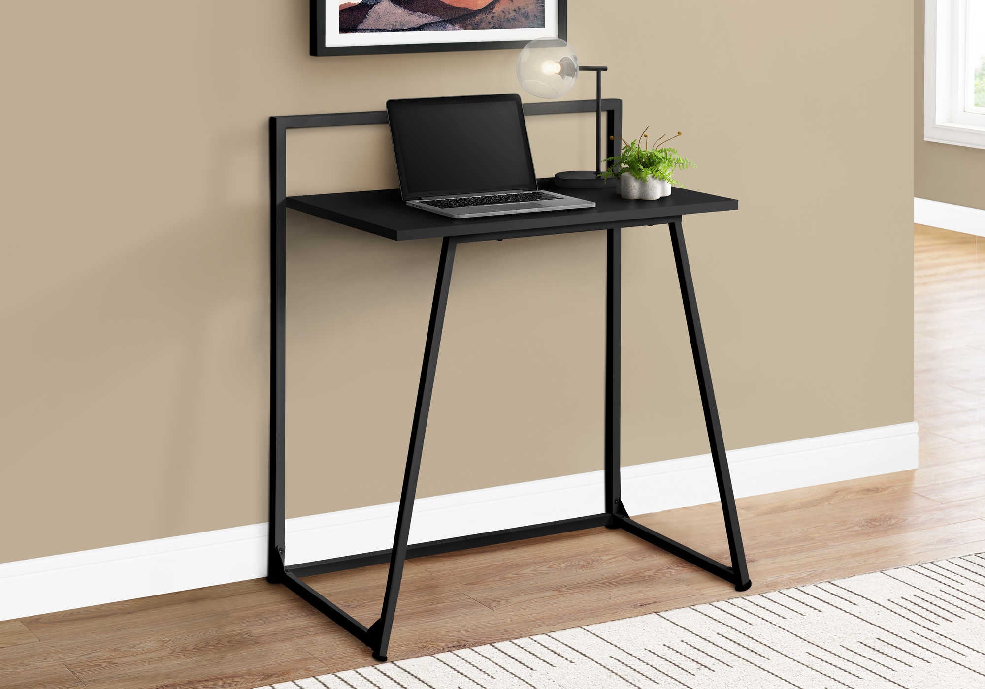 Image of computer desk - 30"l / juvenile black / black metal i 7111.
