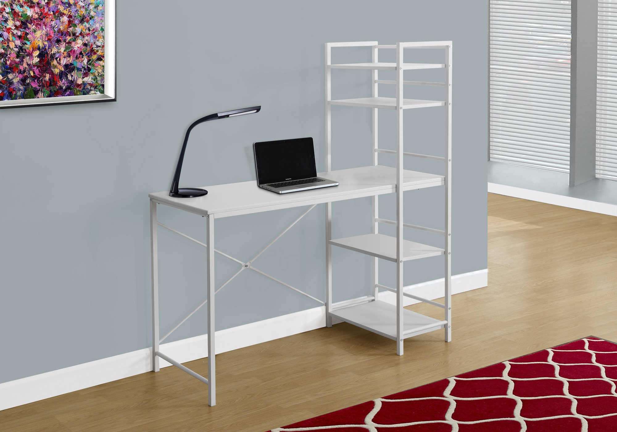 Image of computer desk - 48"l / white top / white metal i 7165.