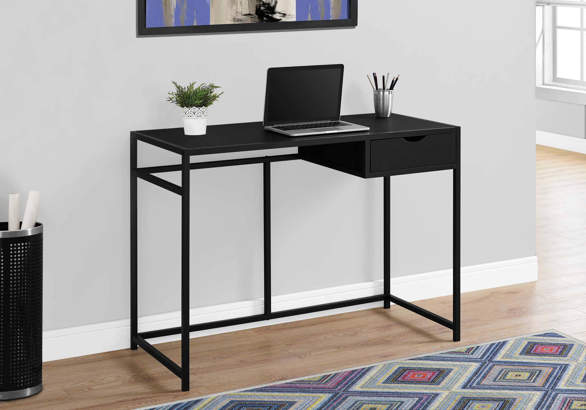 Image of computer desk - 42"l / black / black metal i 7220.