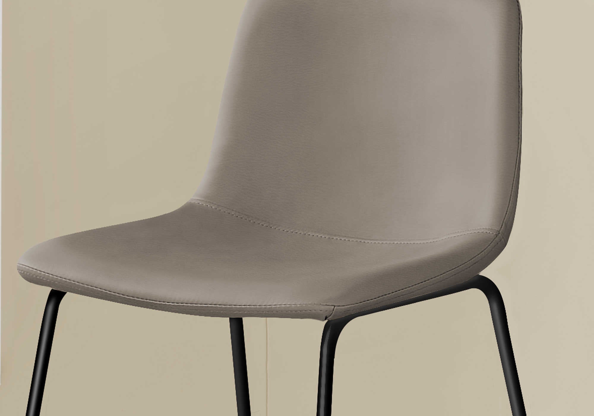 TABOURET DE BAR - 40"H / SIMILI-CUIR TAUPE / METAL NOIR – I 7751