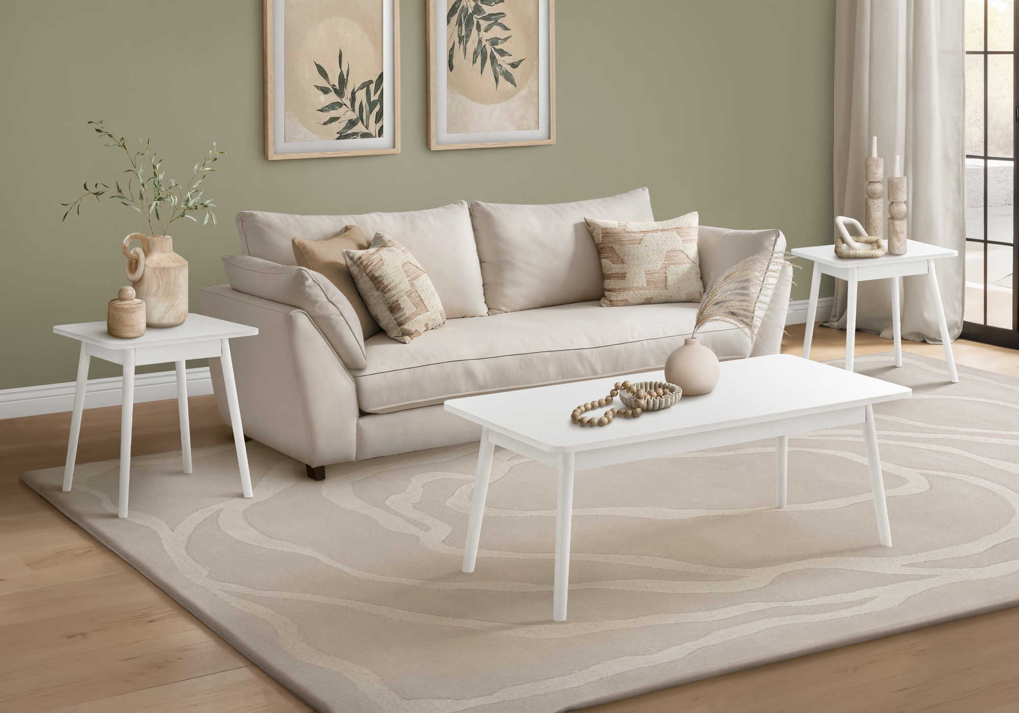 ENS DE TABLES - 3PCS / BLANC – I 7853P
