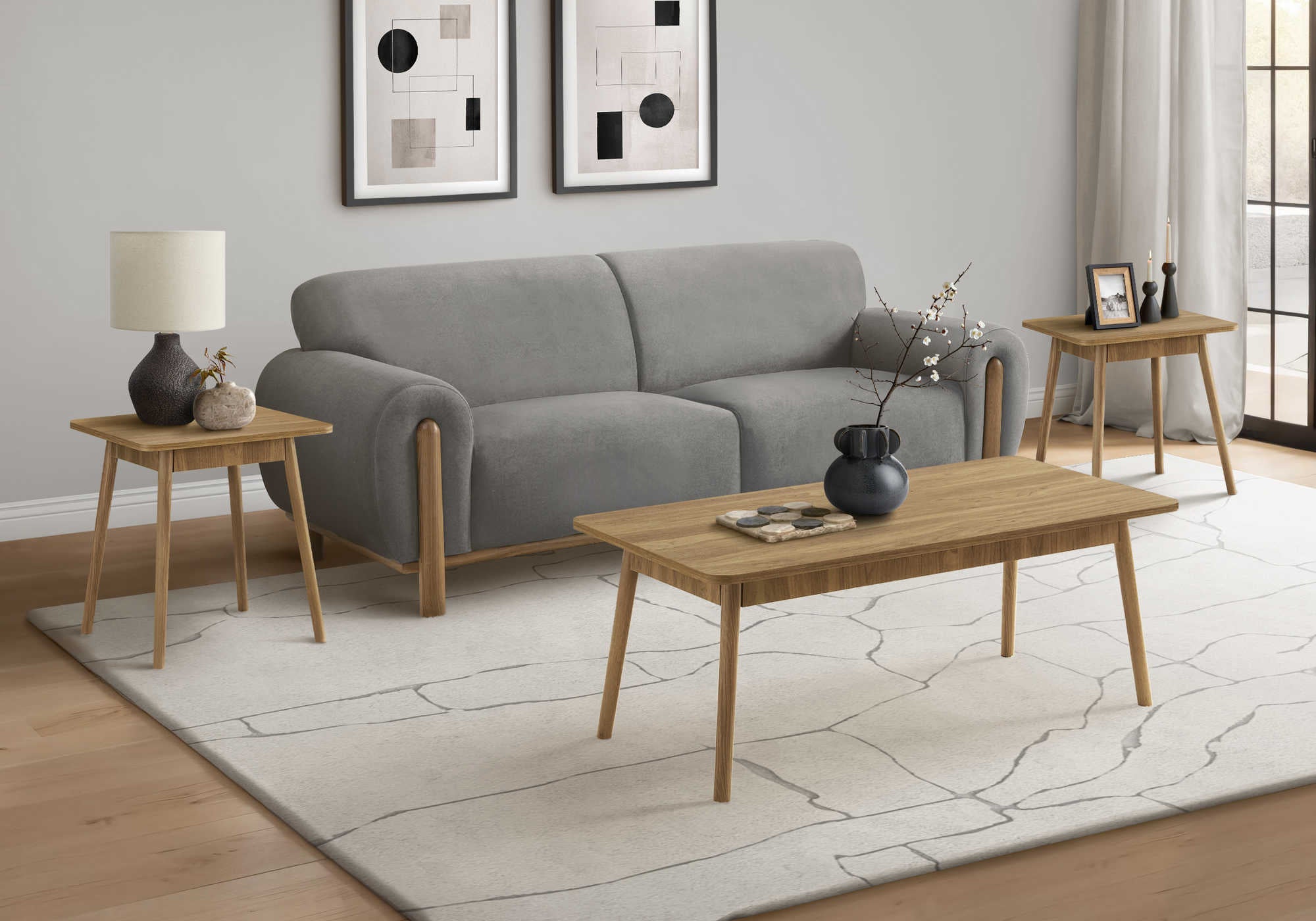 ENS DE TABLES - 3PCS / NOYER PALE – I 7855P